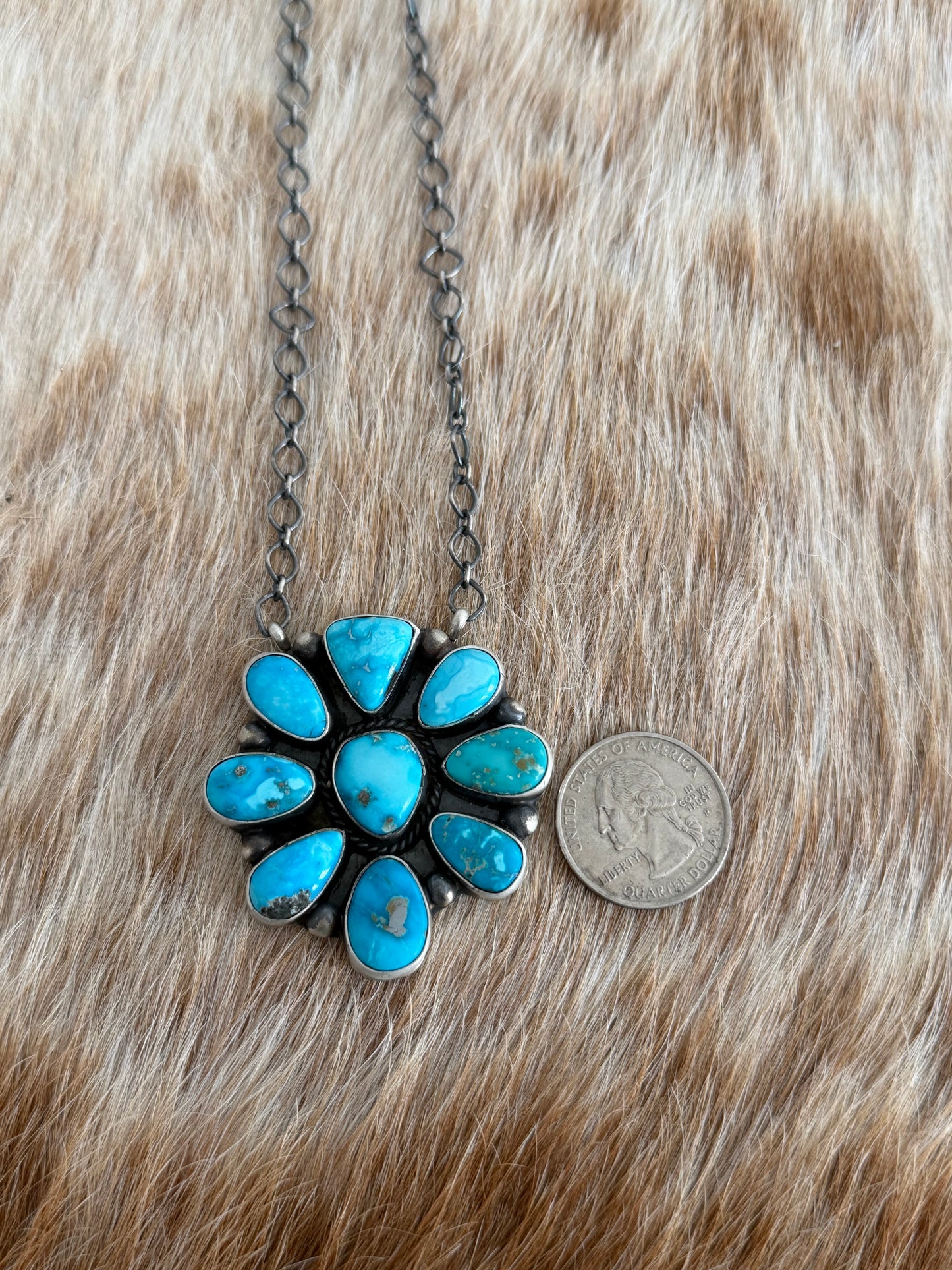 Blue Ridge Turquoise Cluster Necklace