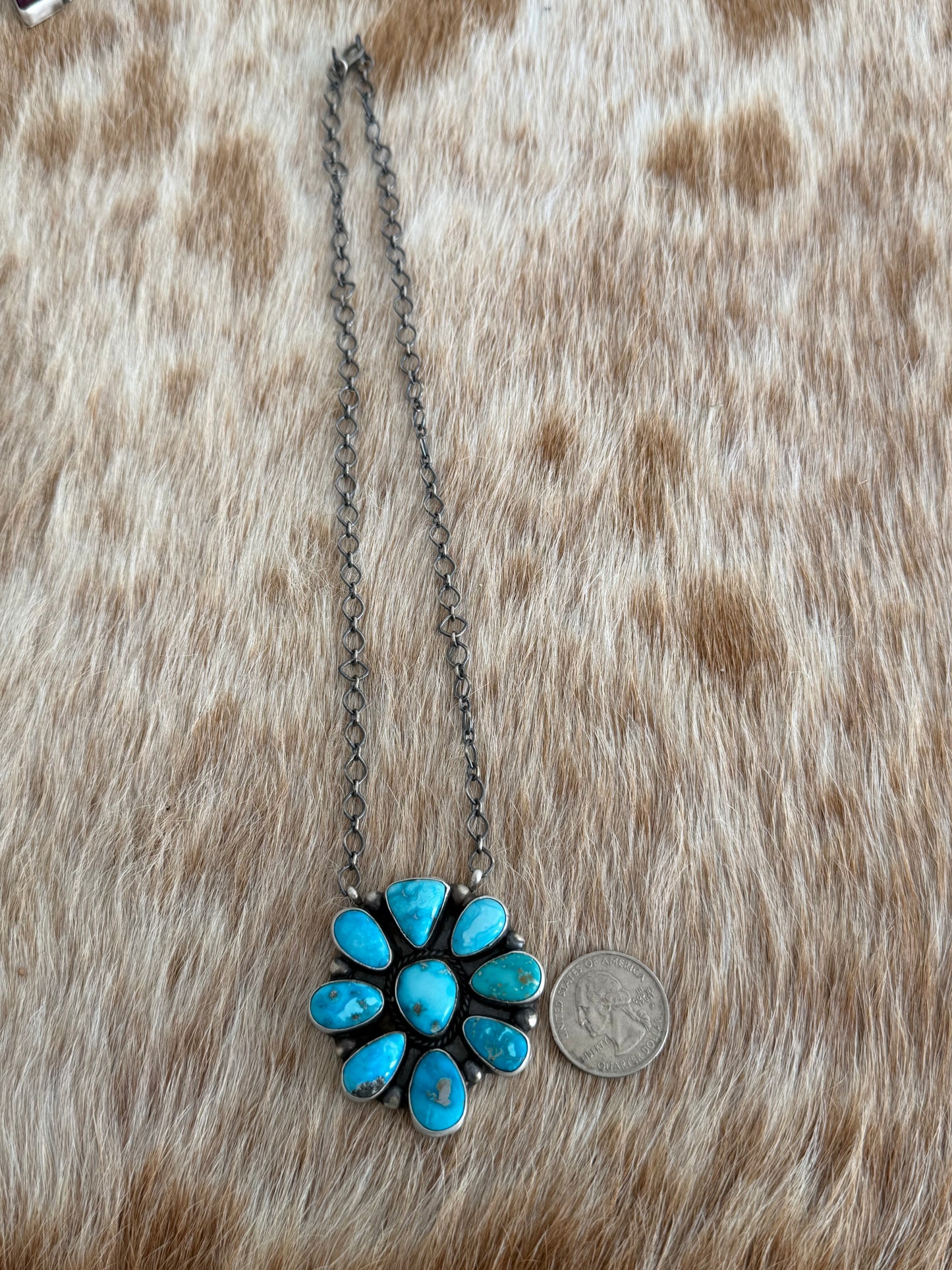 Blue Ridge Turquoise Cluster Necklace