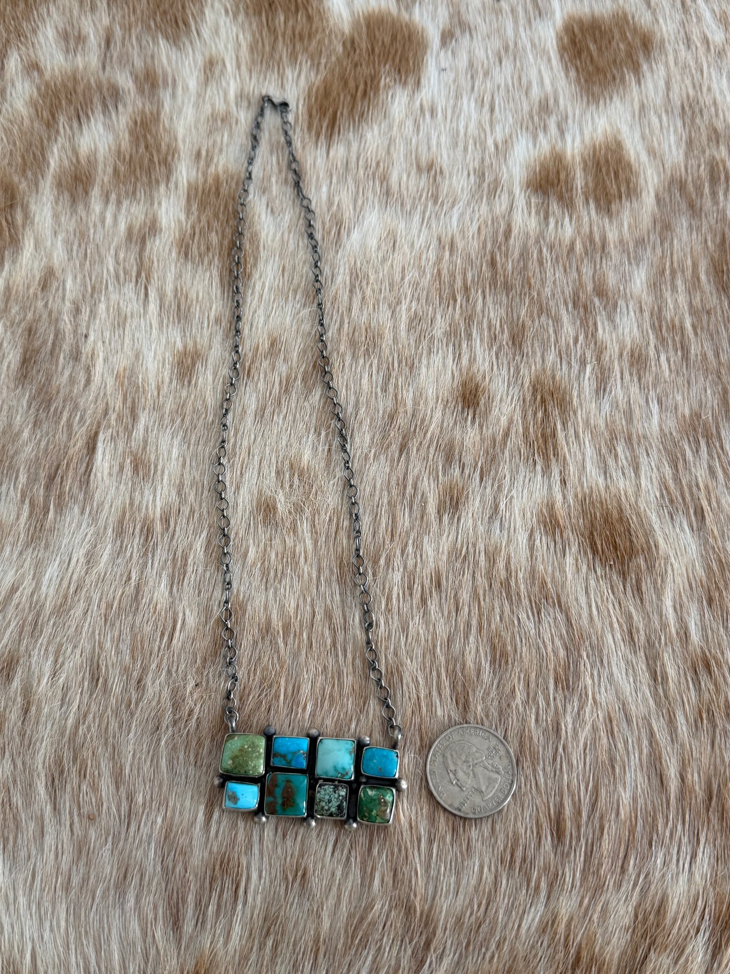Mixed Turquoise Cluster Necklace