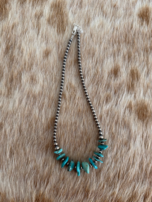 15.25" Kingman Turquoise Bar Necklace