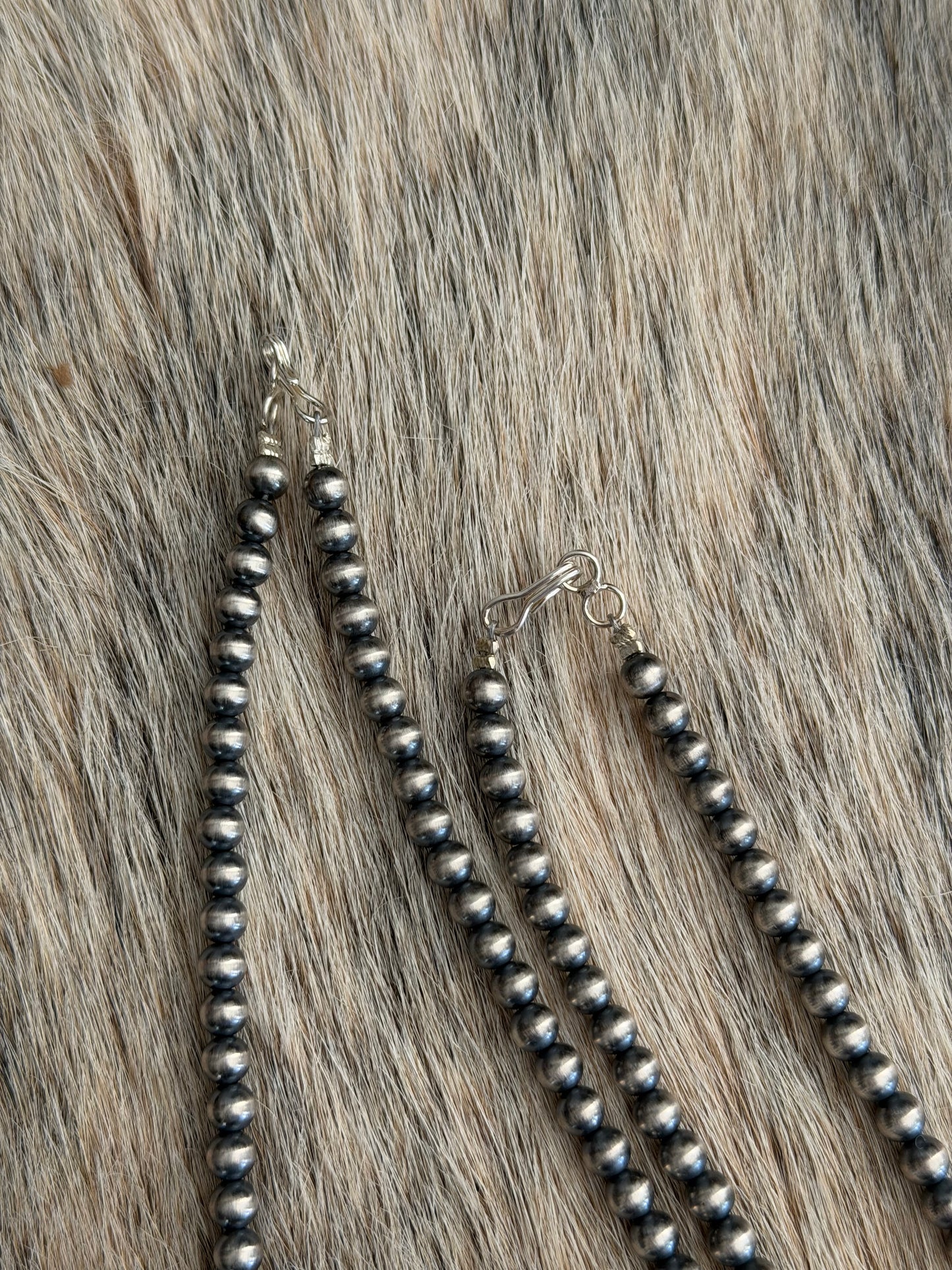 5mm 16" Sterling Pearl Necklace with Golden Hills Turquoise Pendant