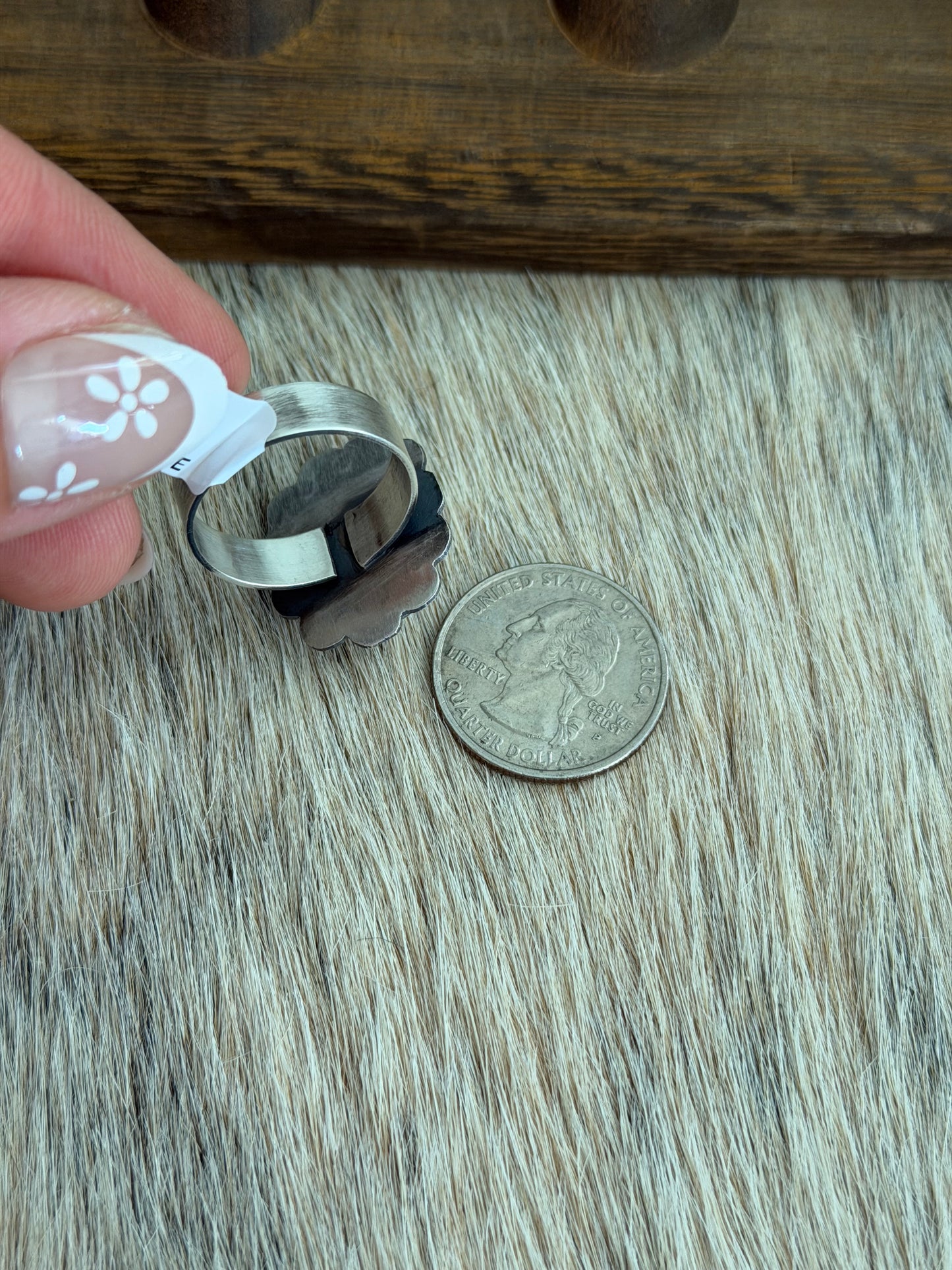 Adjustable White Buffalo Ring