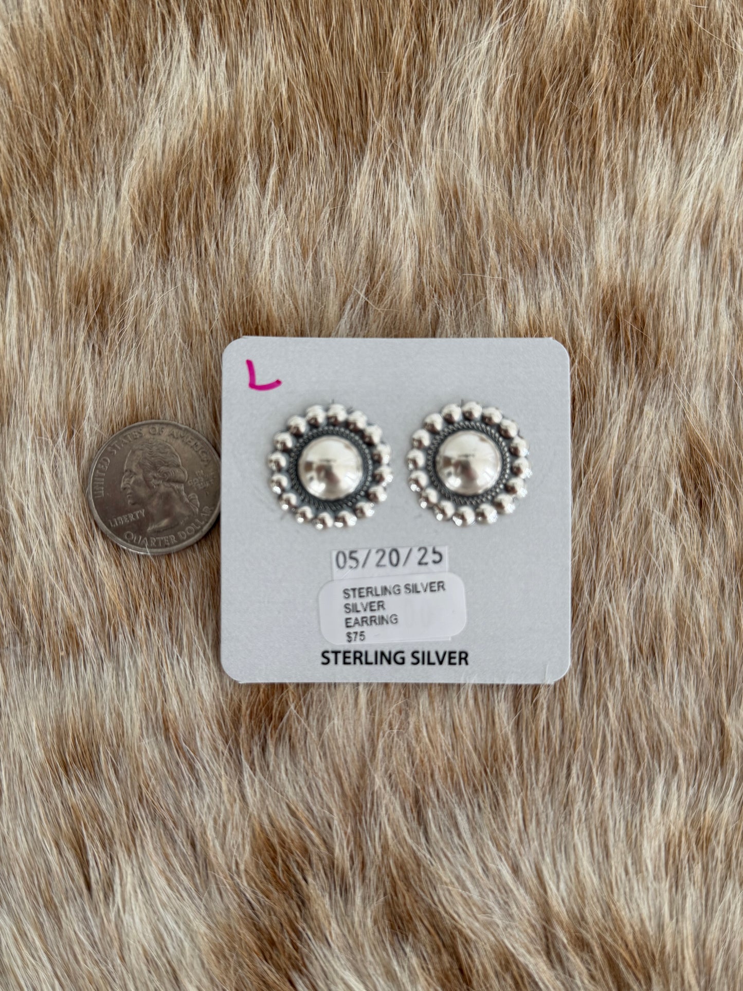 Sterling Silver Concho Earrings