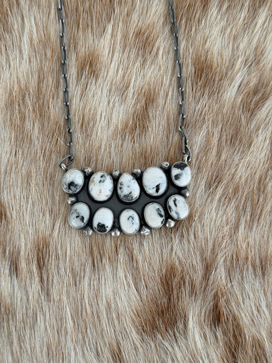 White Buffalo Cluster Necklace