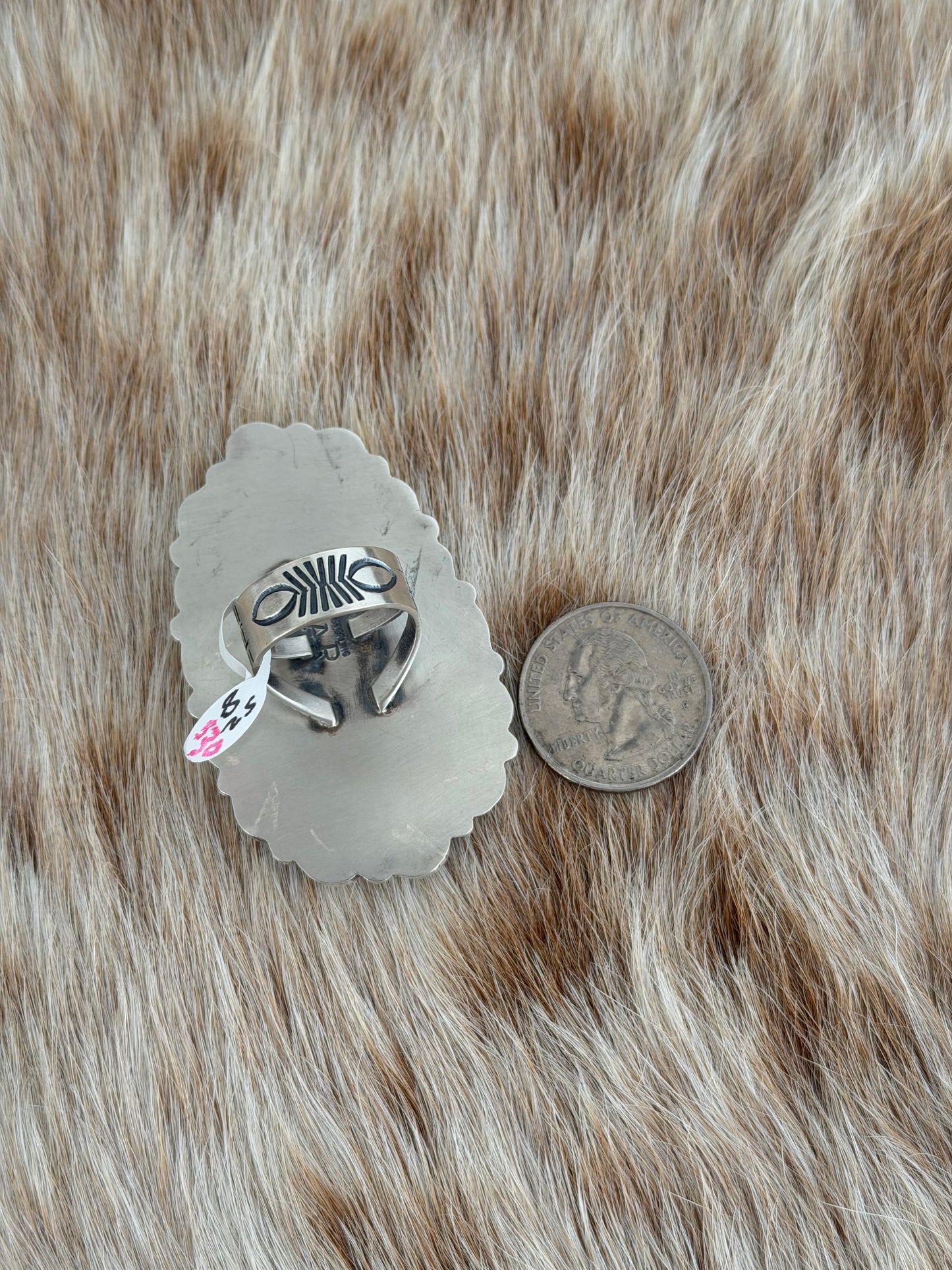 LARGE Size 8 White Buffalo Cluster Ring