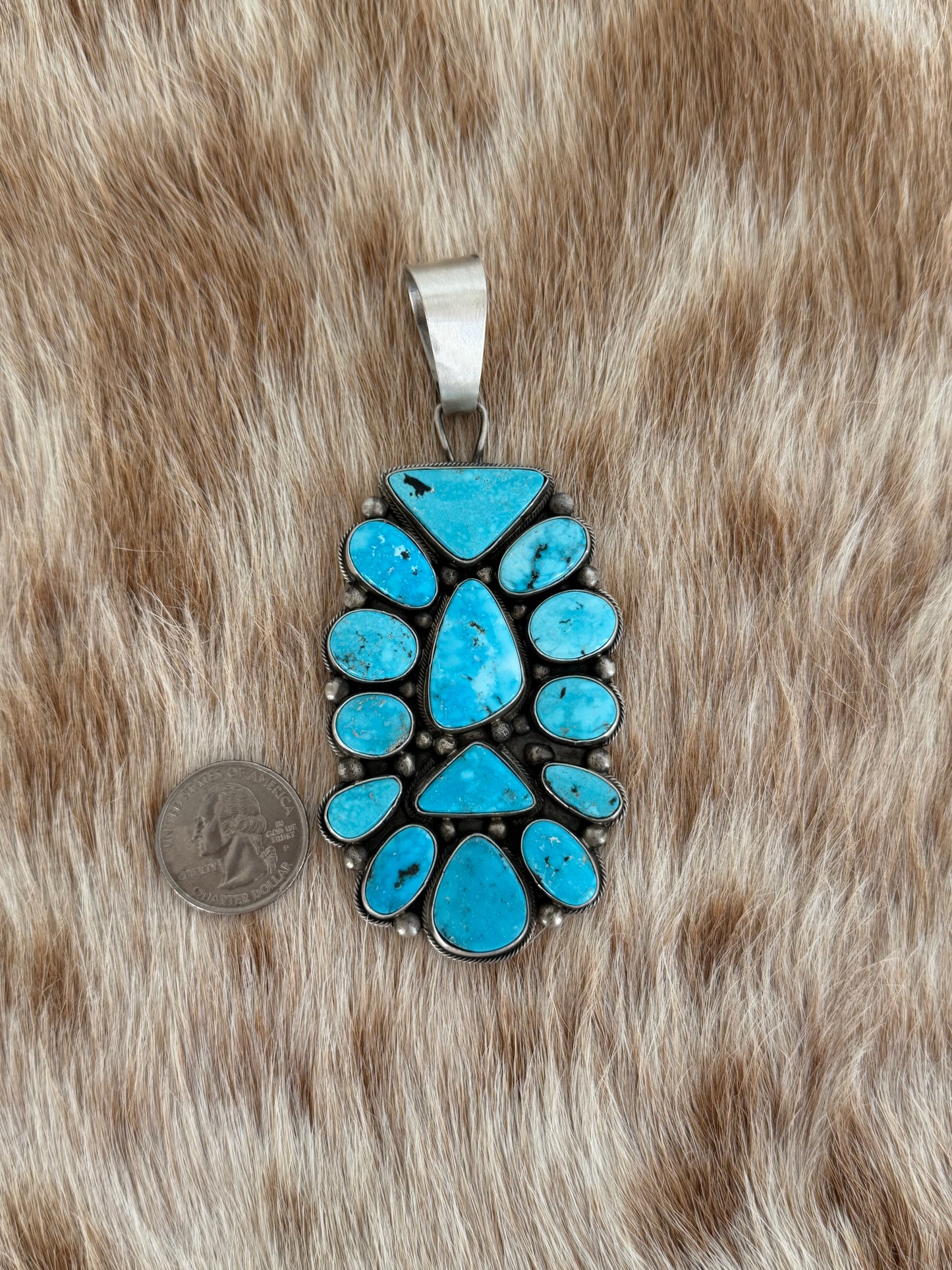 HUGE Turquoise Cluster Pendant