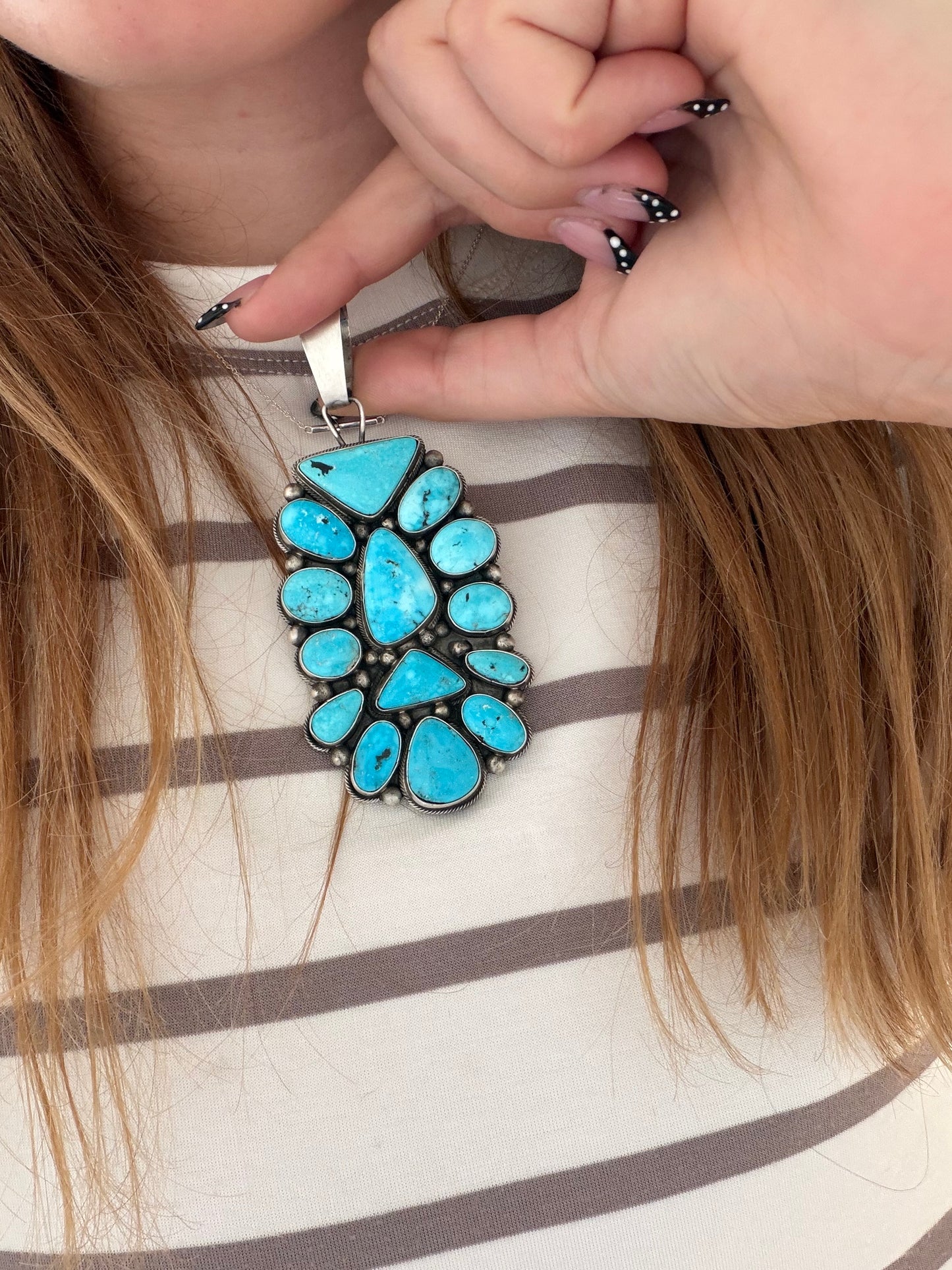 HUGE Turquoise Cluster Pendant
