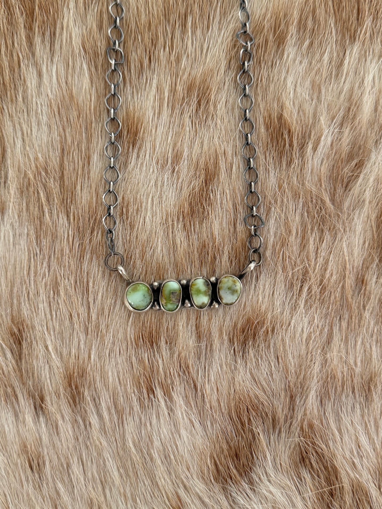 Palomino Variscite Cluster Bar Necklace