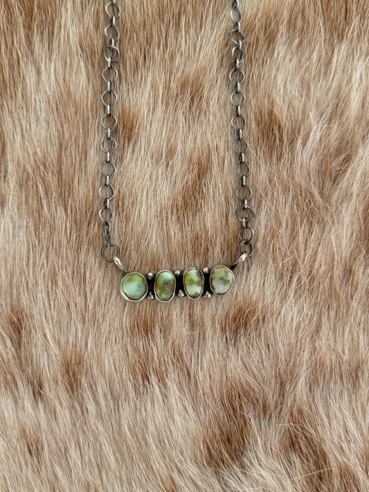 Palomino Variscite Cluster Bar Necklace