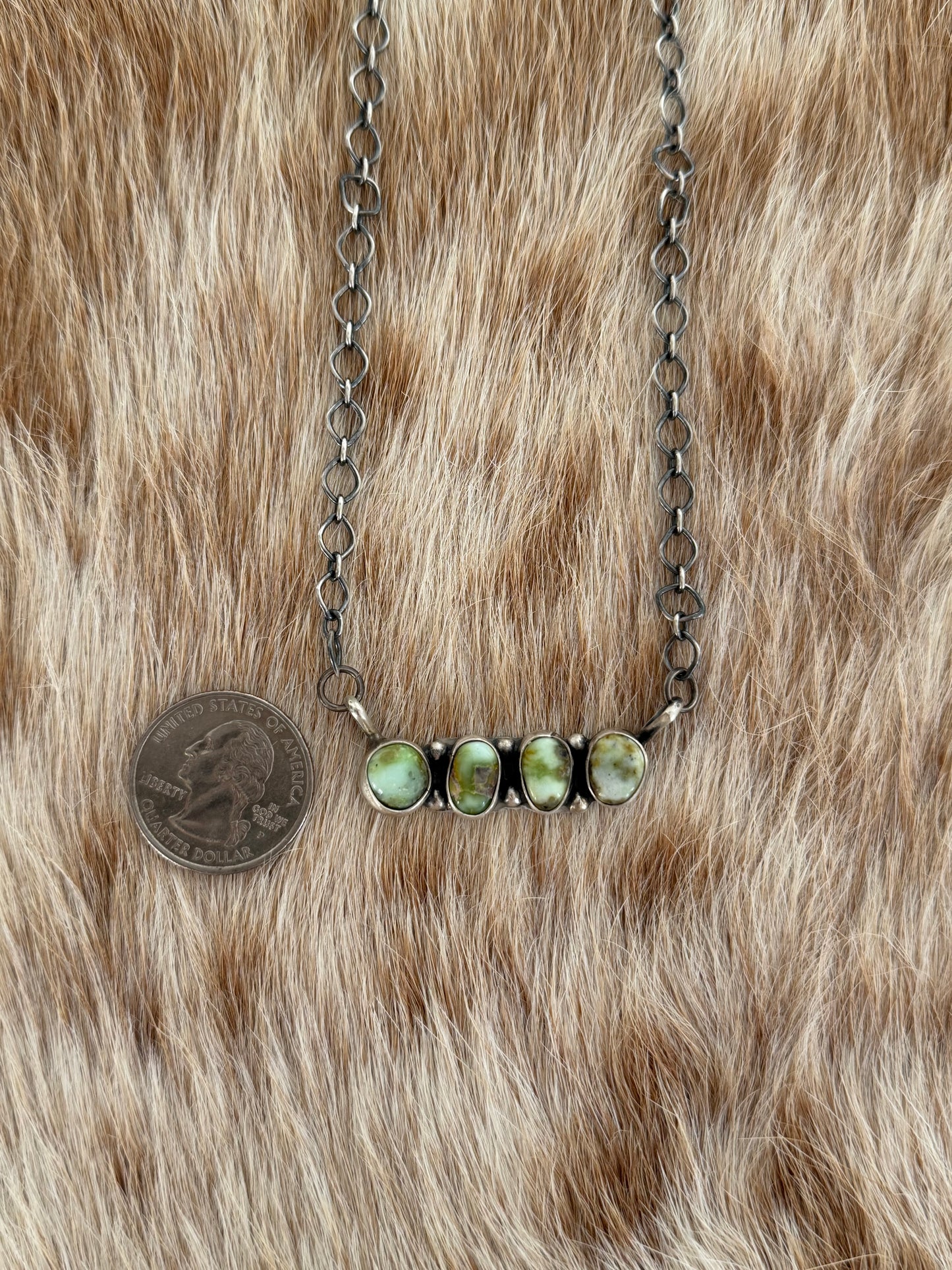 Palomino Variscite Cluster Bar Necklace