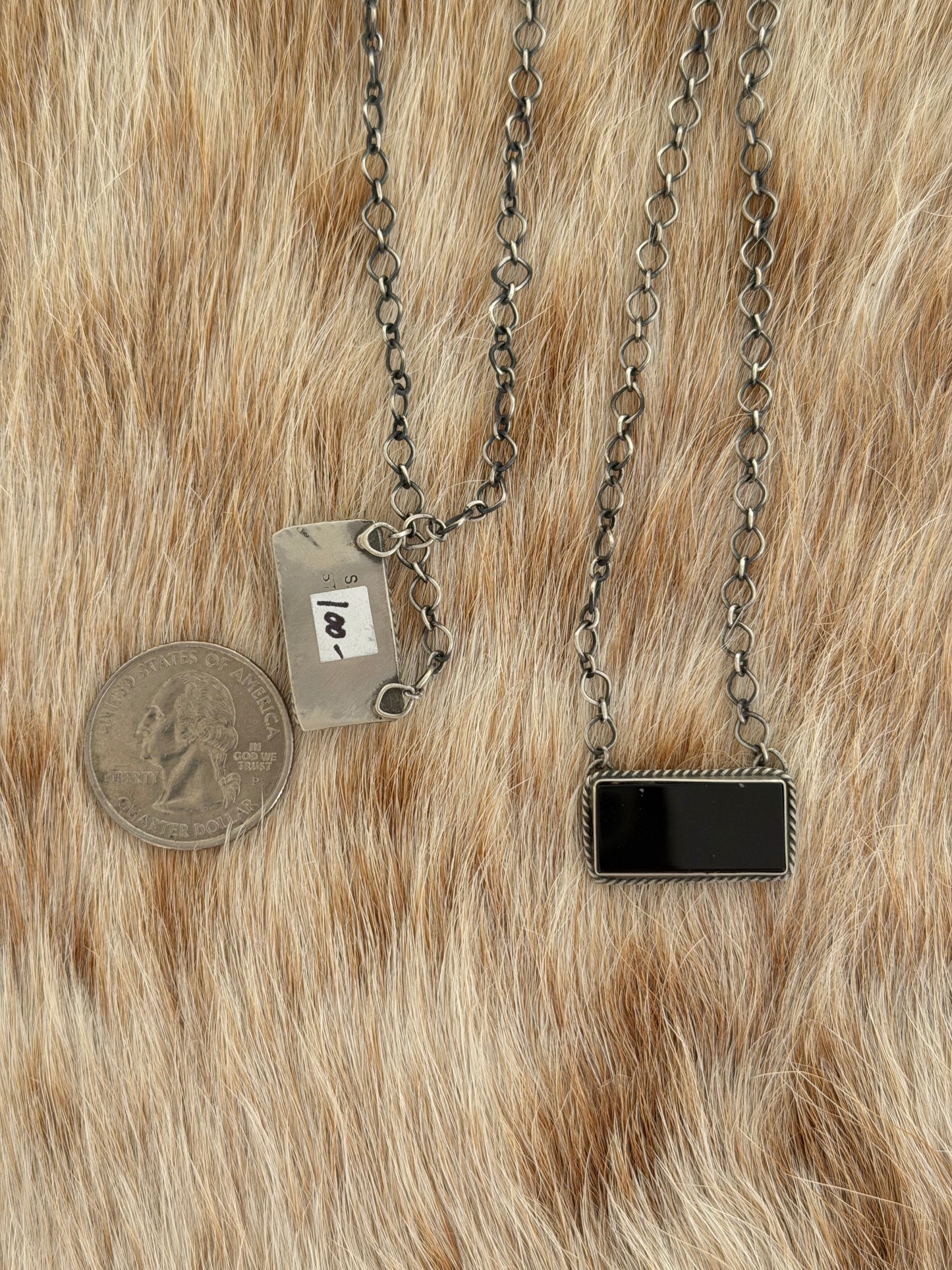 Black Onyx Bar Necklace