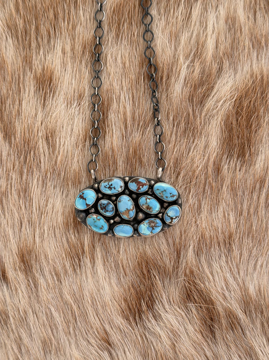 Golden Hills Turquoise Cluster Bar Necklace