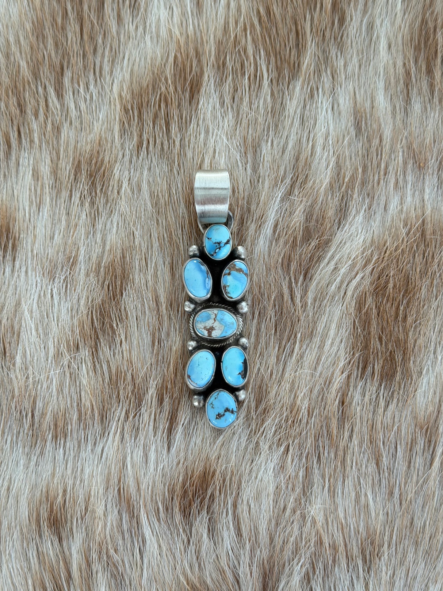 Golden Hills Turquoise Cluster Pendant