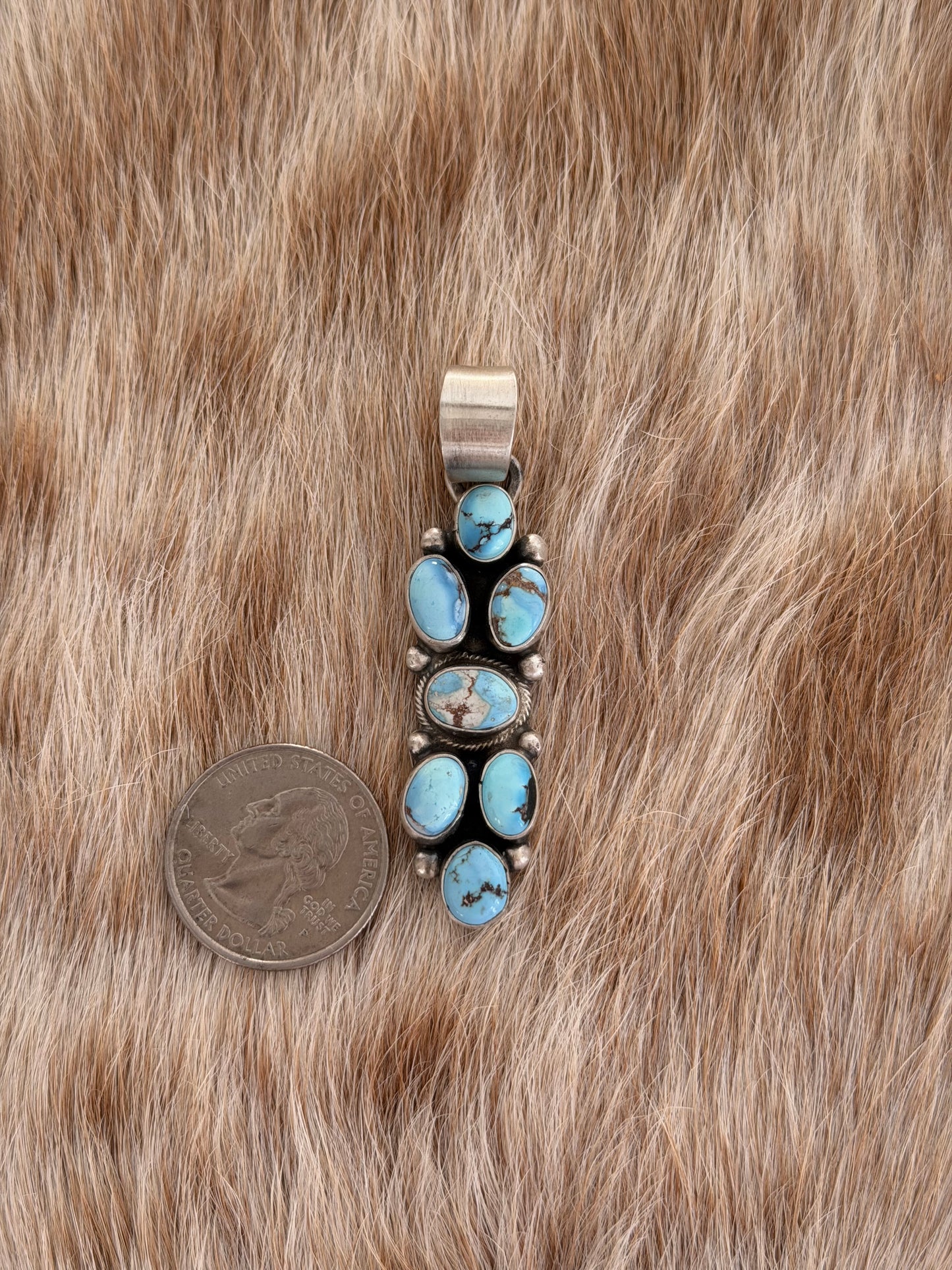 Golden Hills Turquoise Cluster Pendant