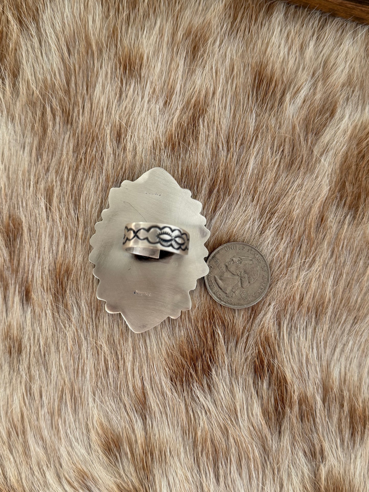 LARGE Adjustable Turquoise Cluster Ring