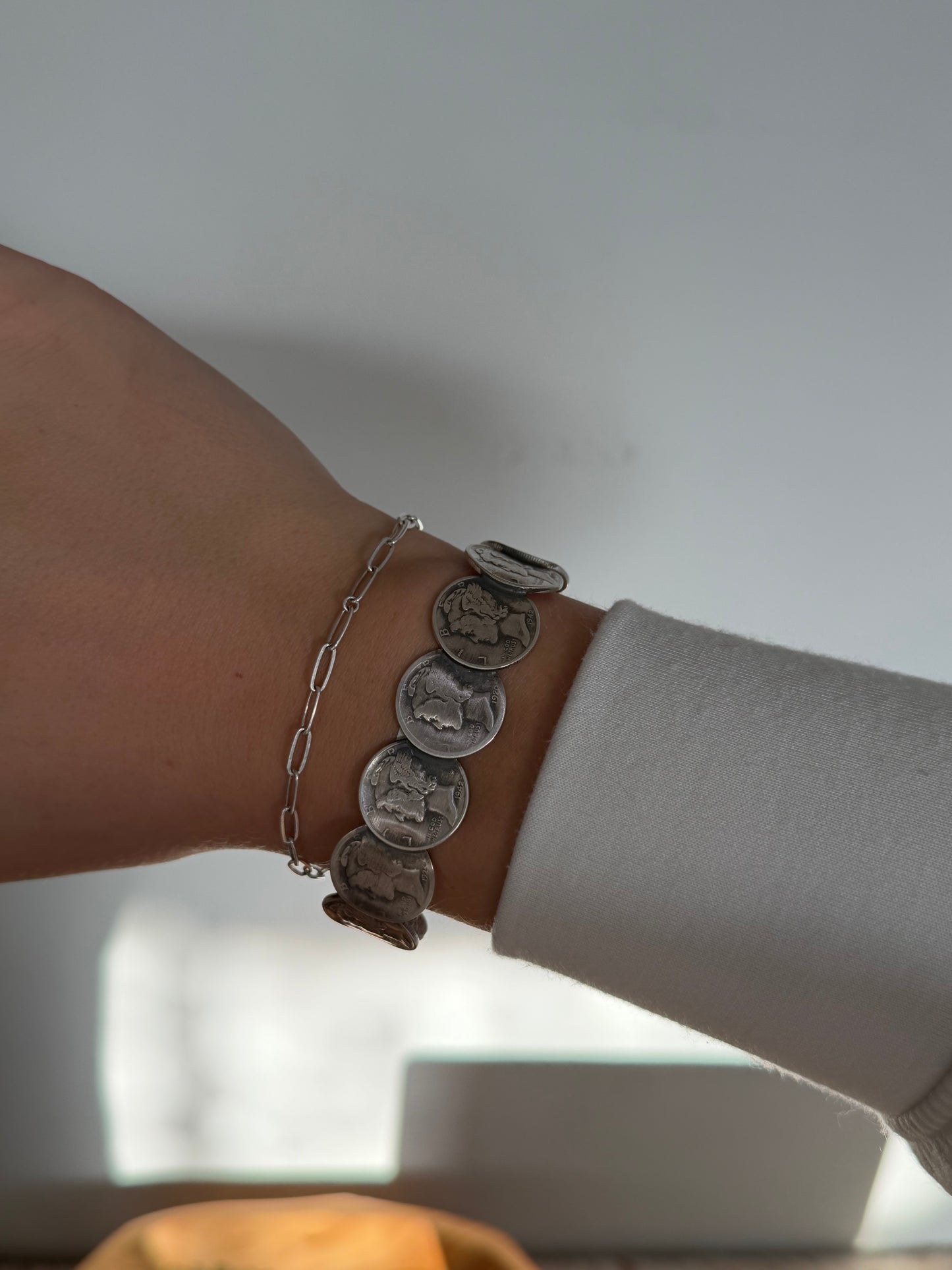 Liberty Coin and Turquoise Cuff