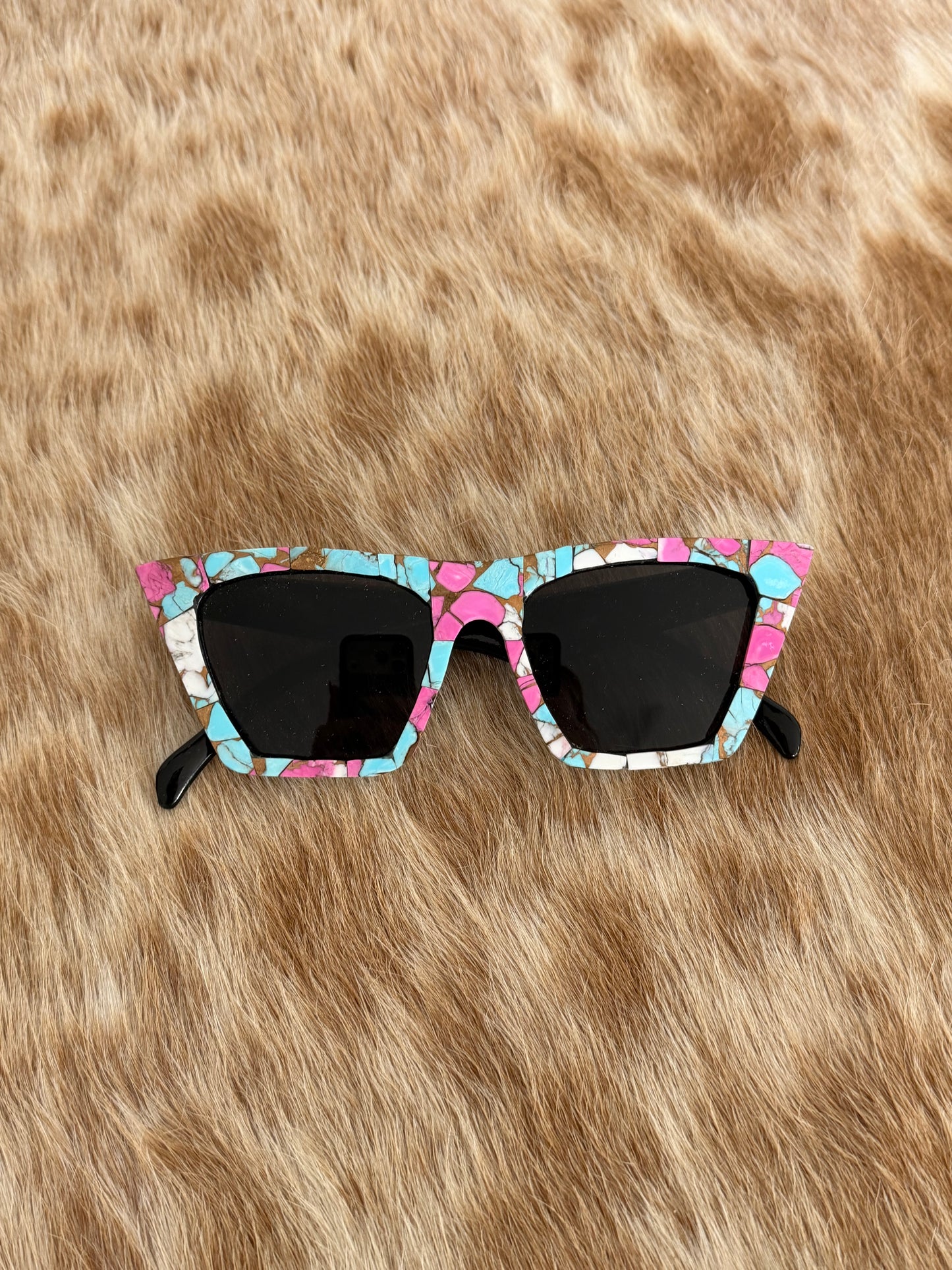 Cotton Candy Dahlia Inlay Sunglasses