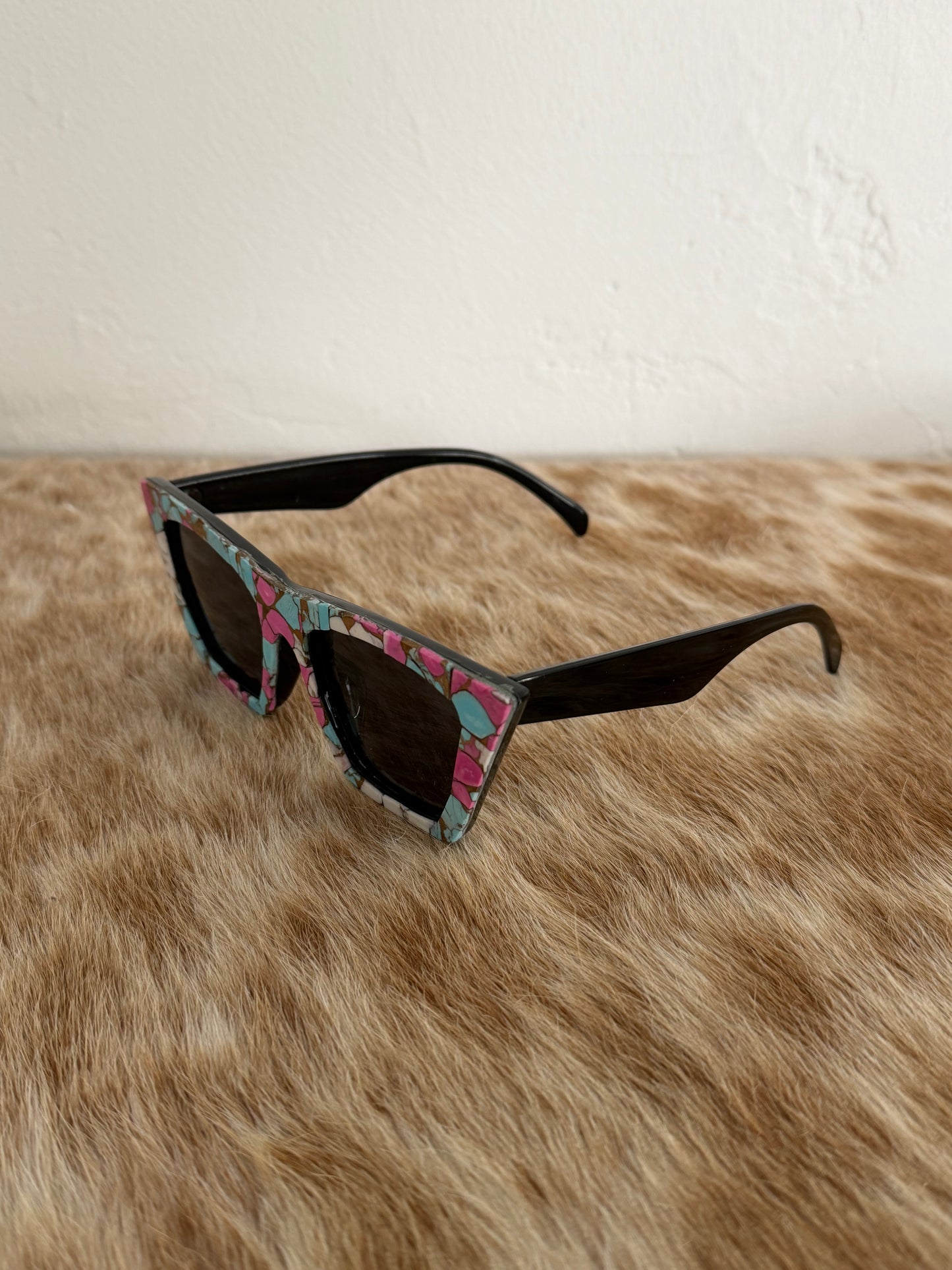 Cotton Candy Dahlia Inlay Sunglasses