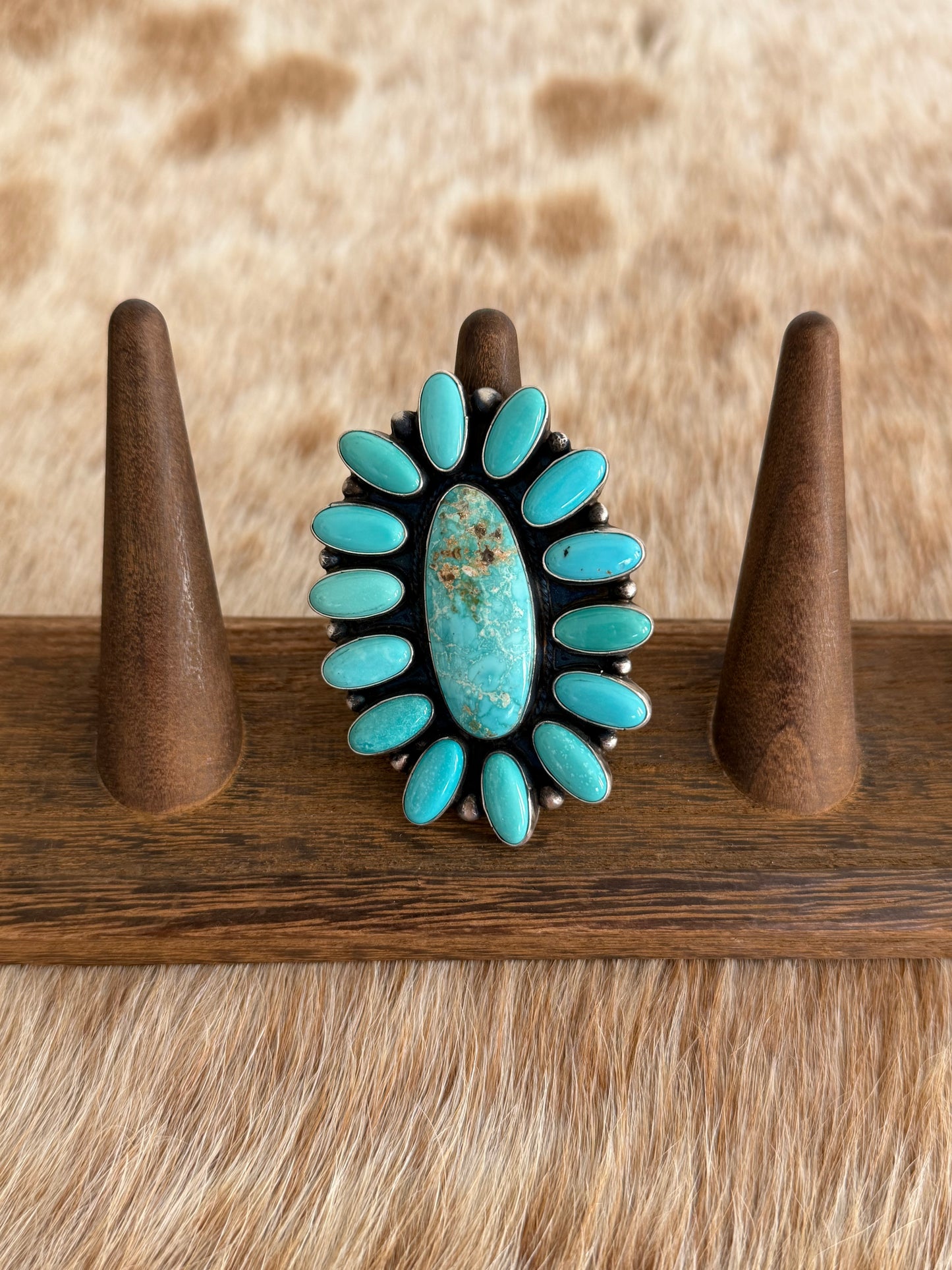 LARGE Size 10 Turquoise Cluster Statement Ring