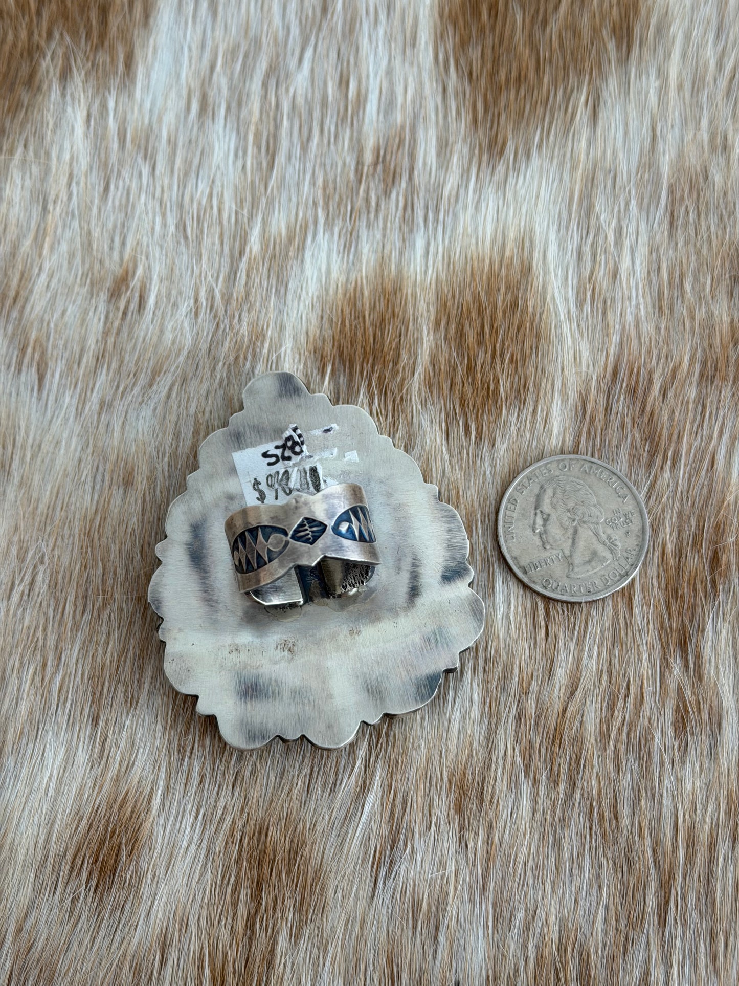 LARGE Size 8.5 Turquoise Cluster Statement Ring