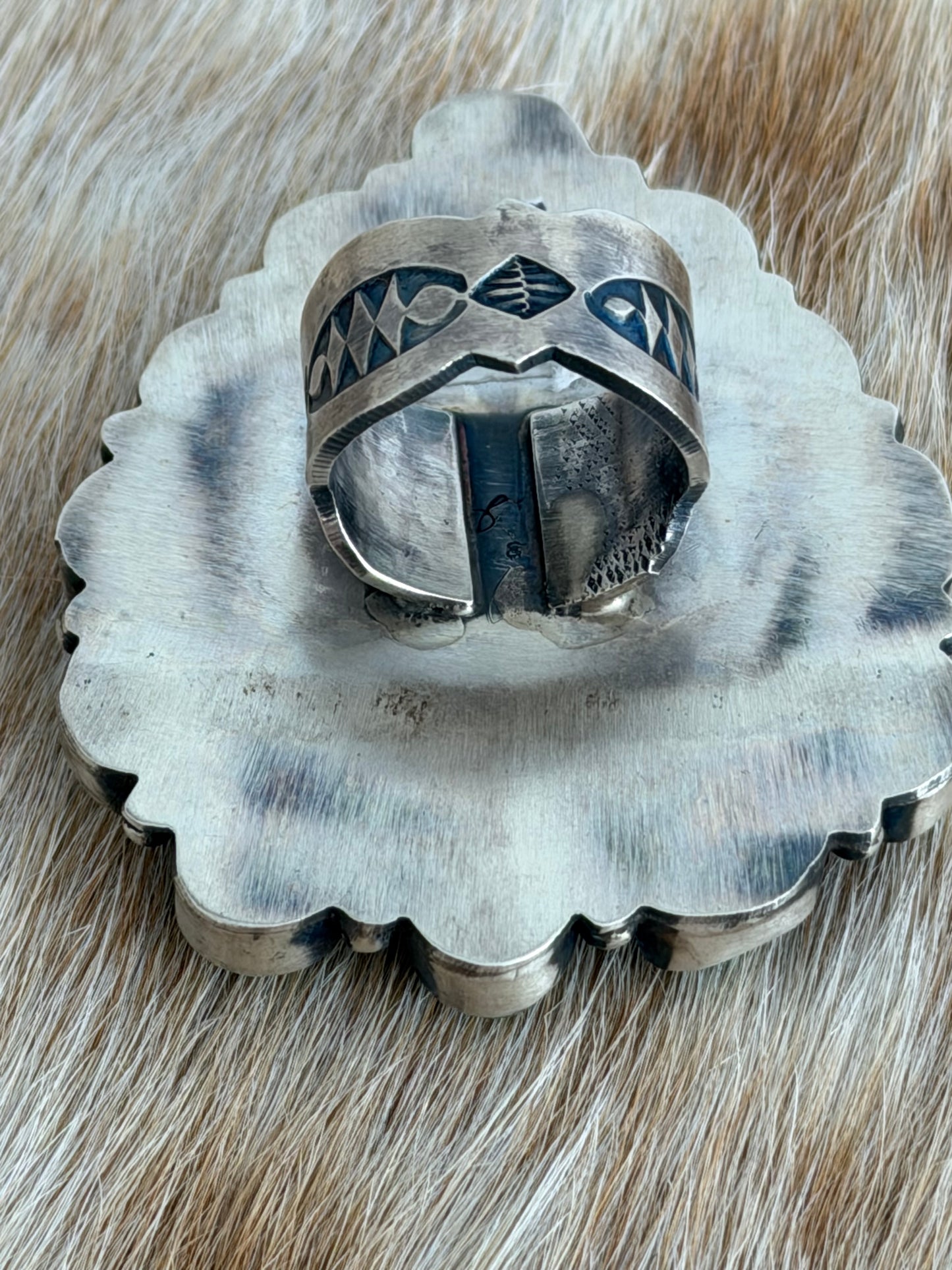 LARGE Size 8.5 Turquoise Cluster Statement Ring