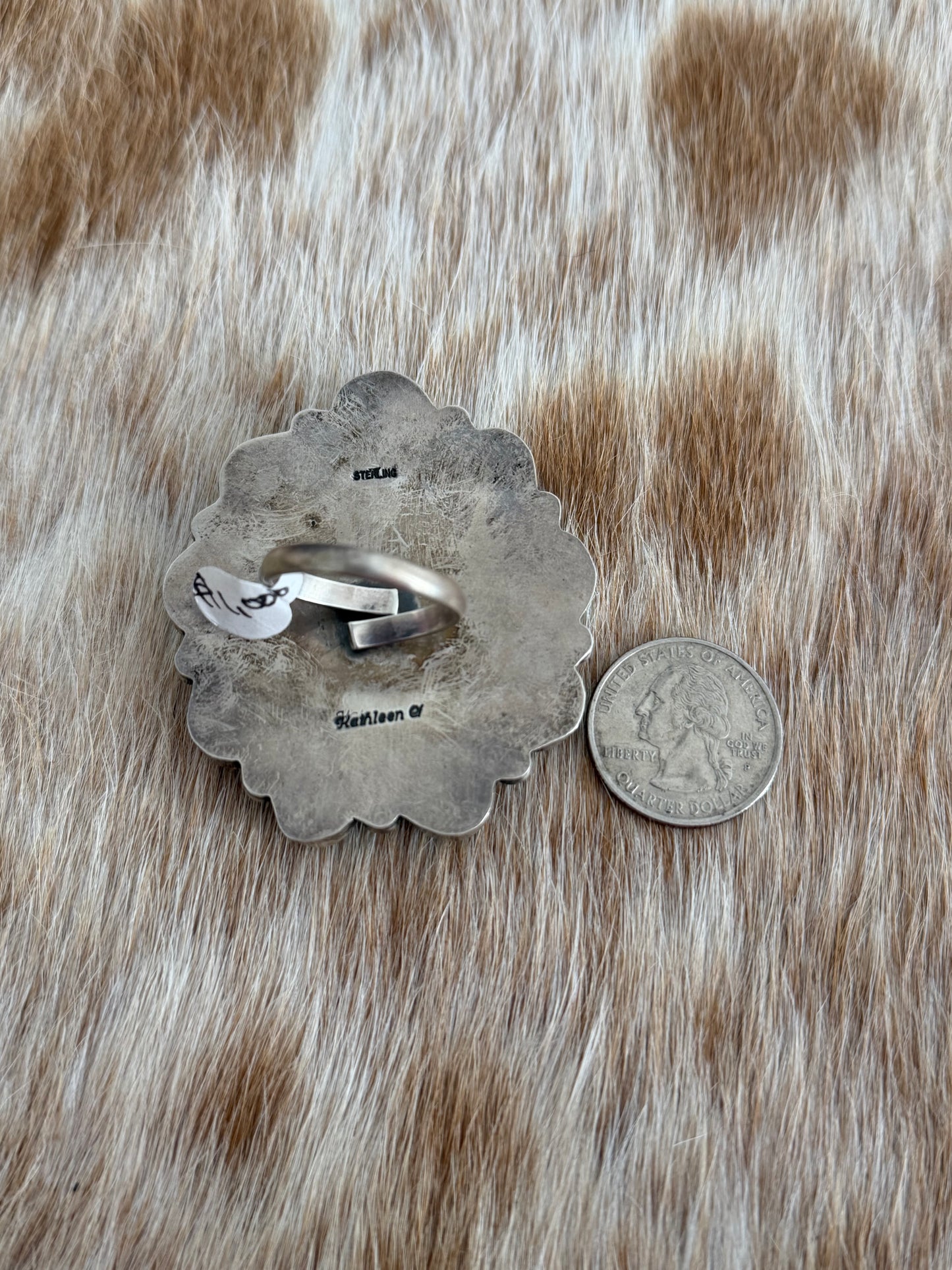 LARGE Adjustable Turquoise Cluster Statement Ring