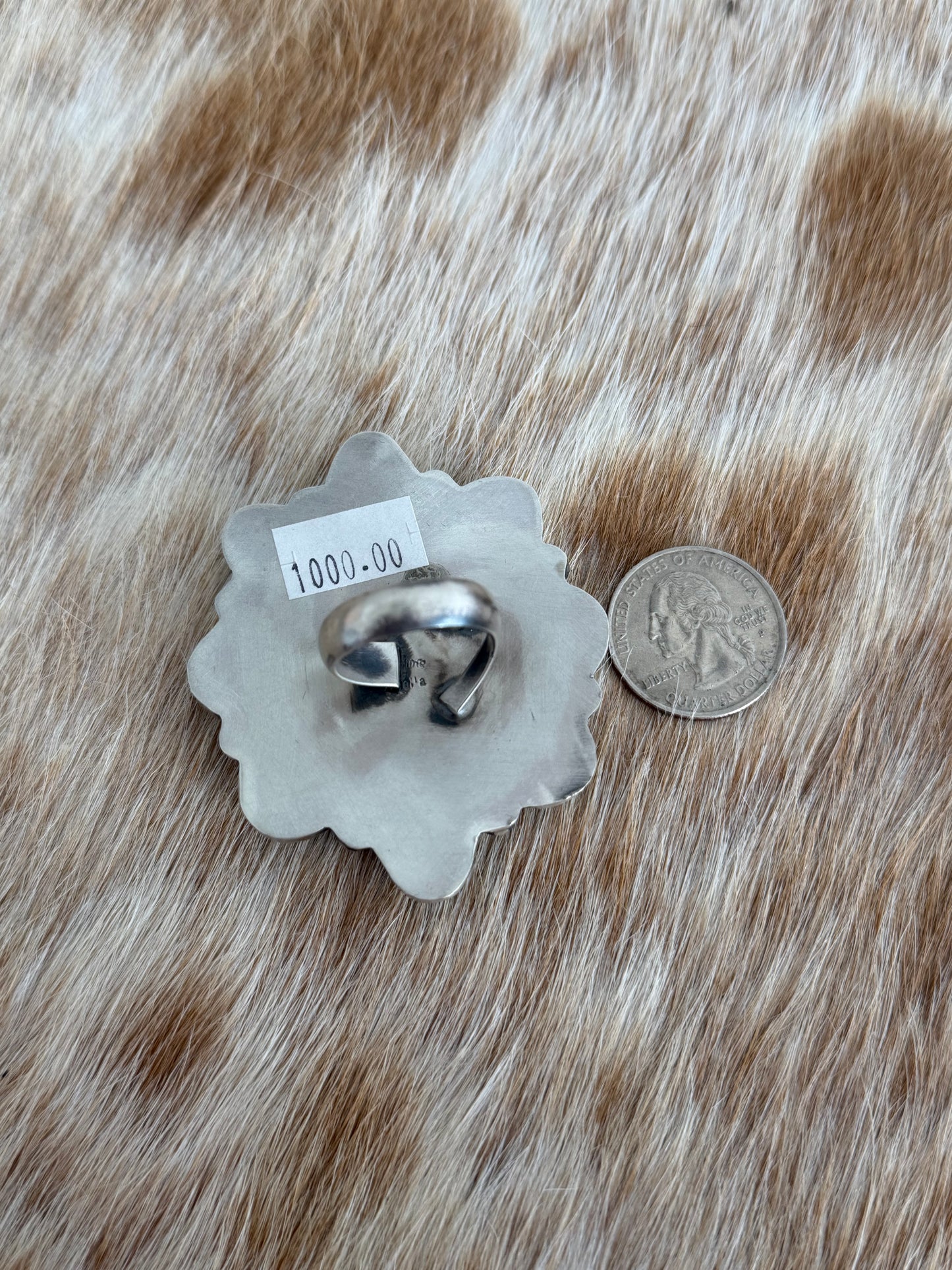 LARGE Adjustable Turquoise Cluster Statement Ring