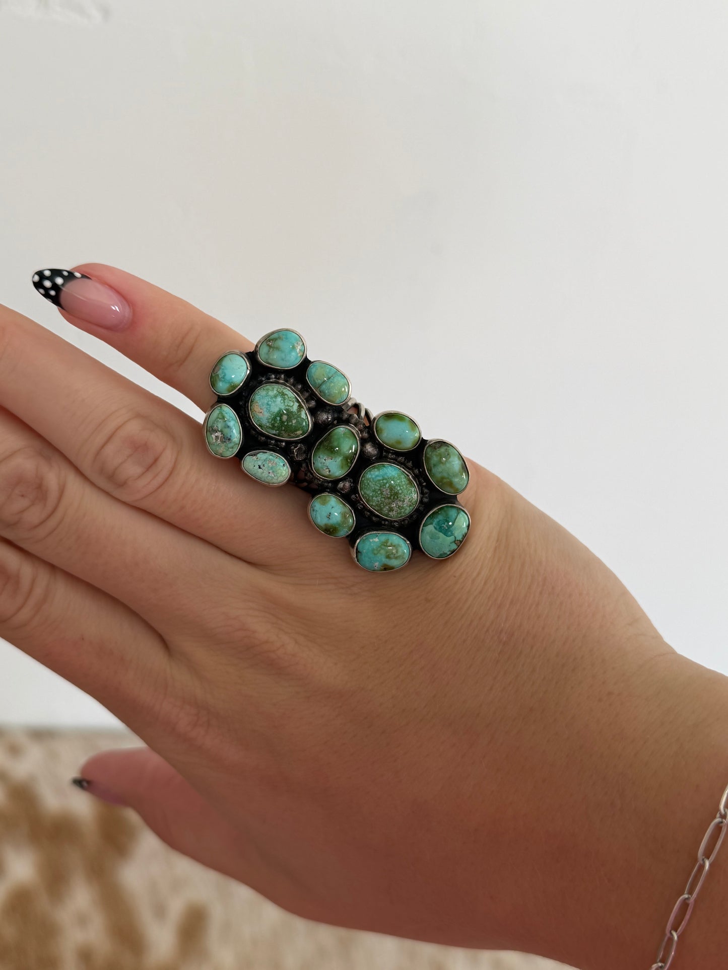 Size 8 Sonoran Gold Turquoise Cluster Ring