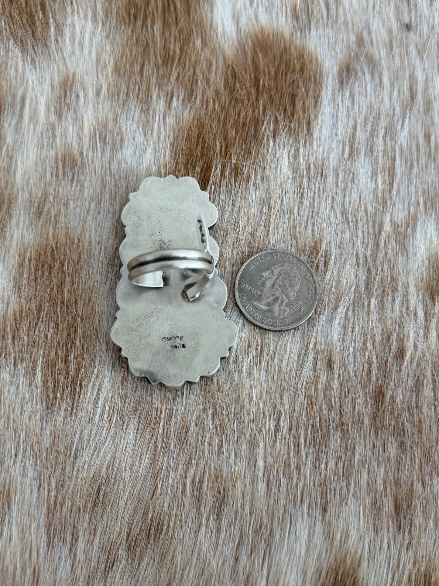 Adjustable Turquoise Cluster Statement Ring