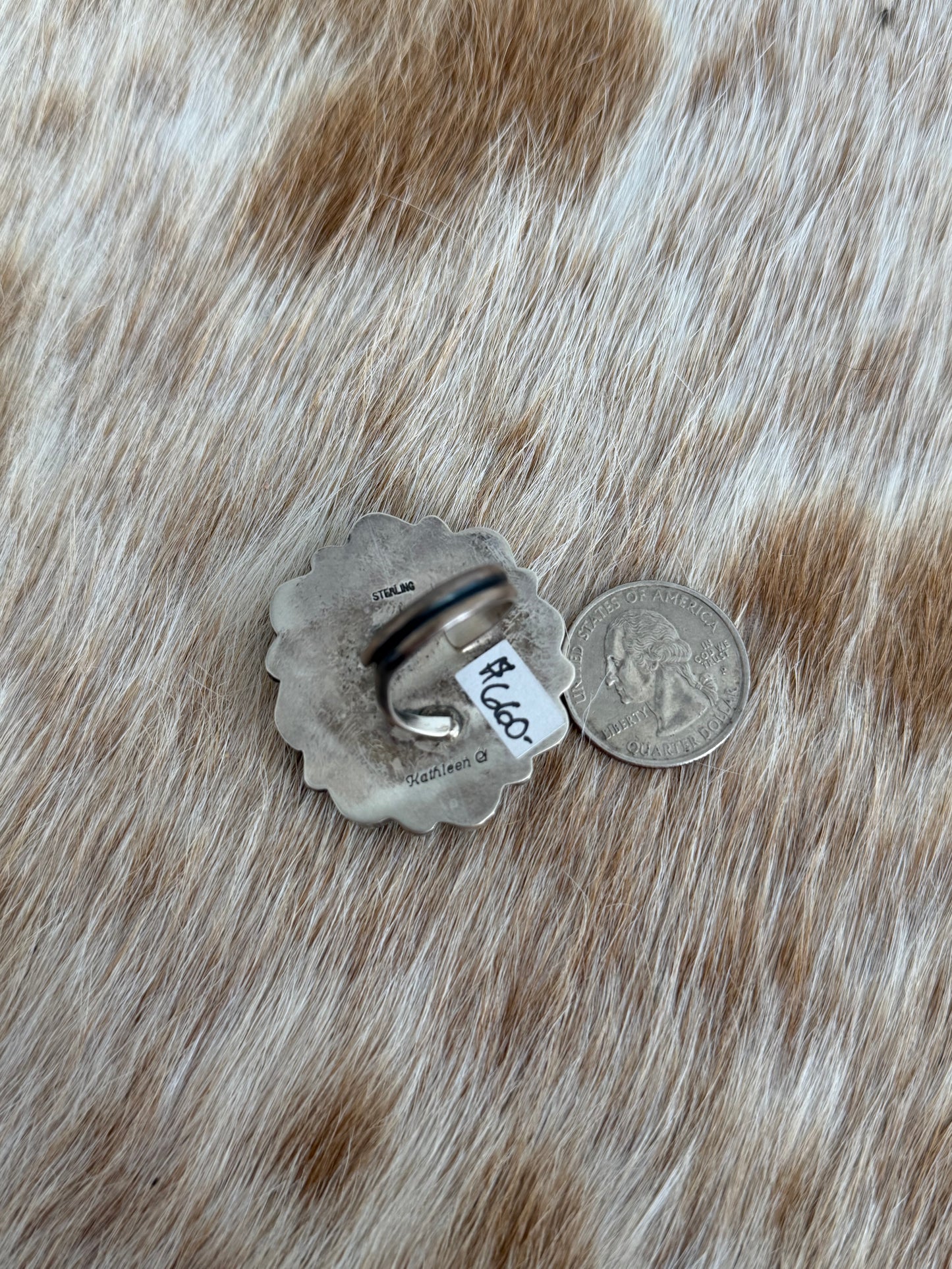 Adjustable Sonoran Gold Turquoise Cluster Ring