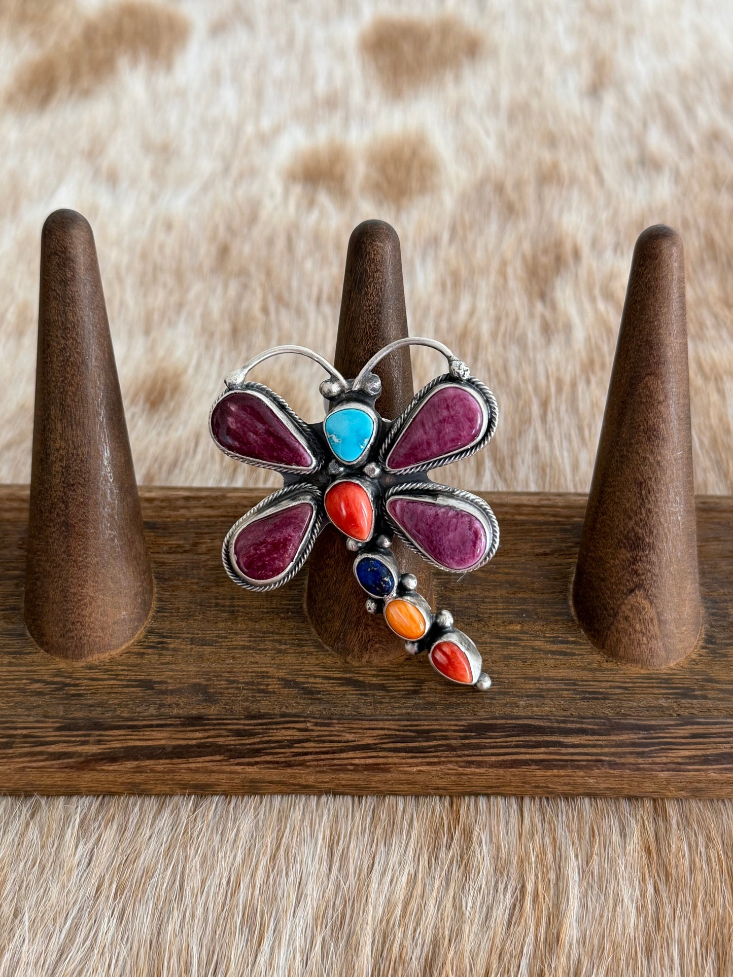 Size 8 Multicolor Dragonfly Ring