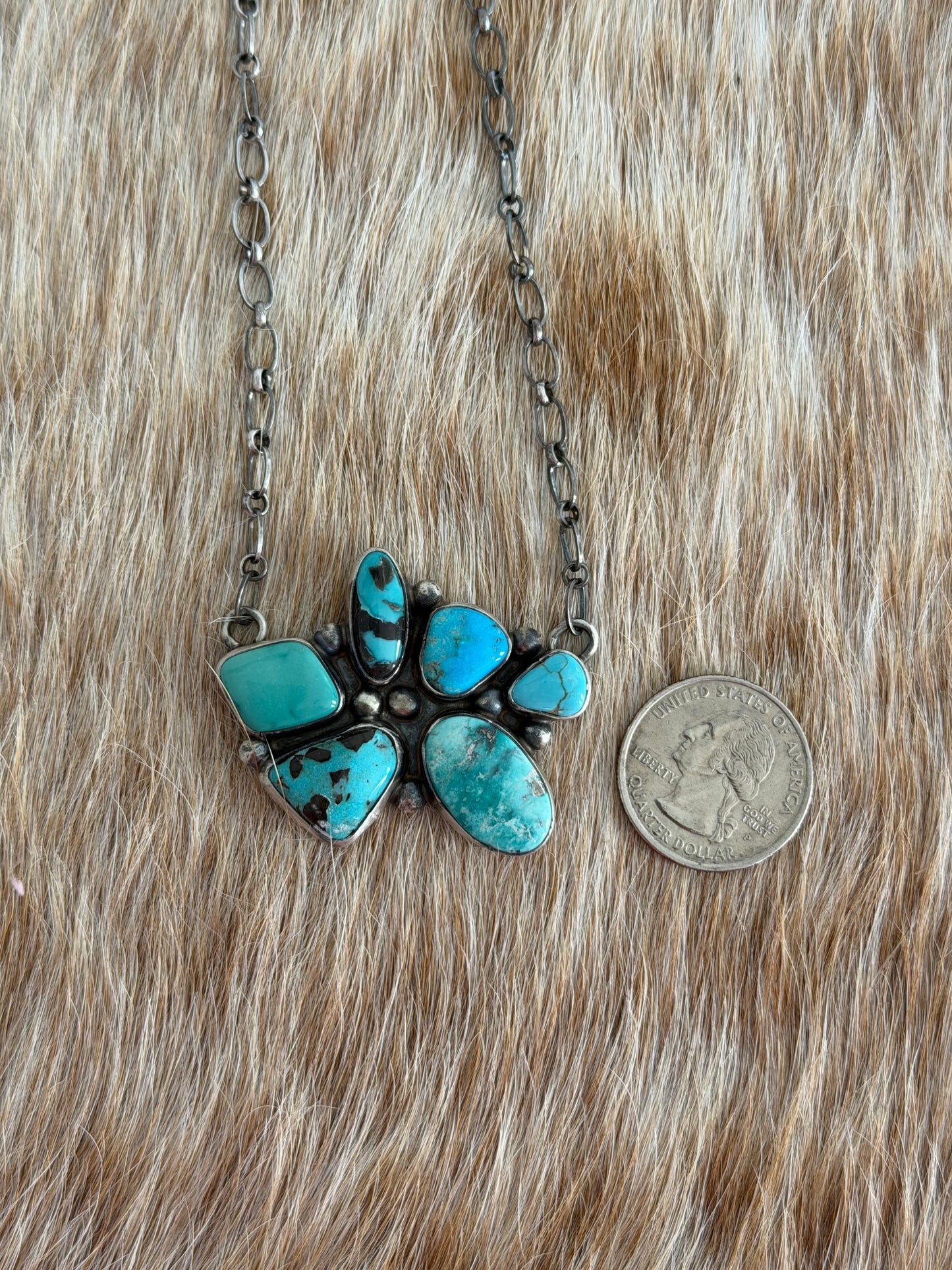 Turquoise Cluster Necklace