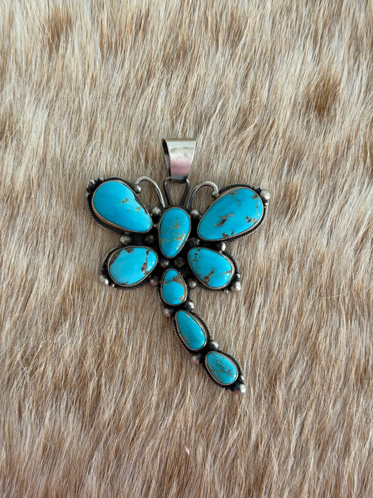 Turquoise Dragonfly Cluster Pendant