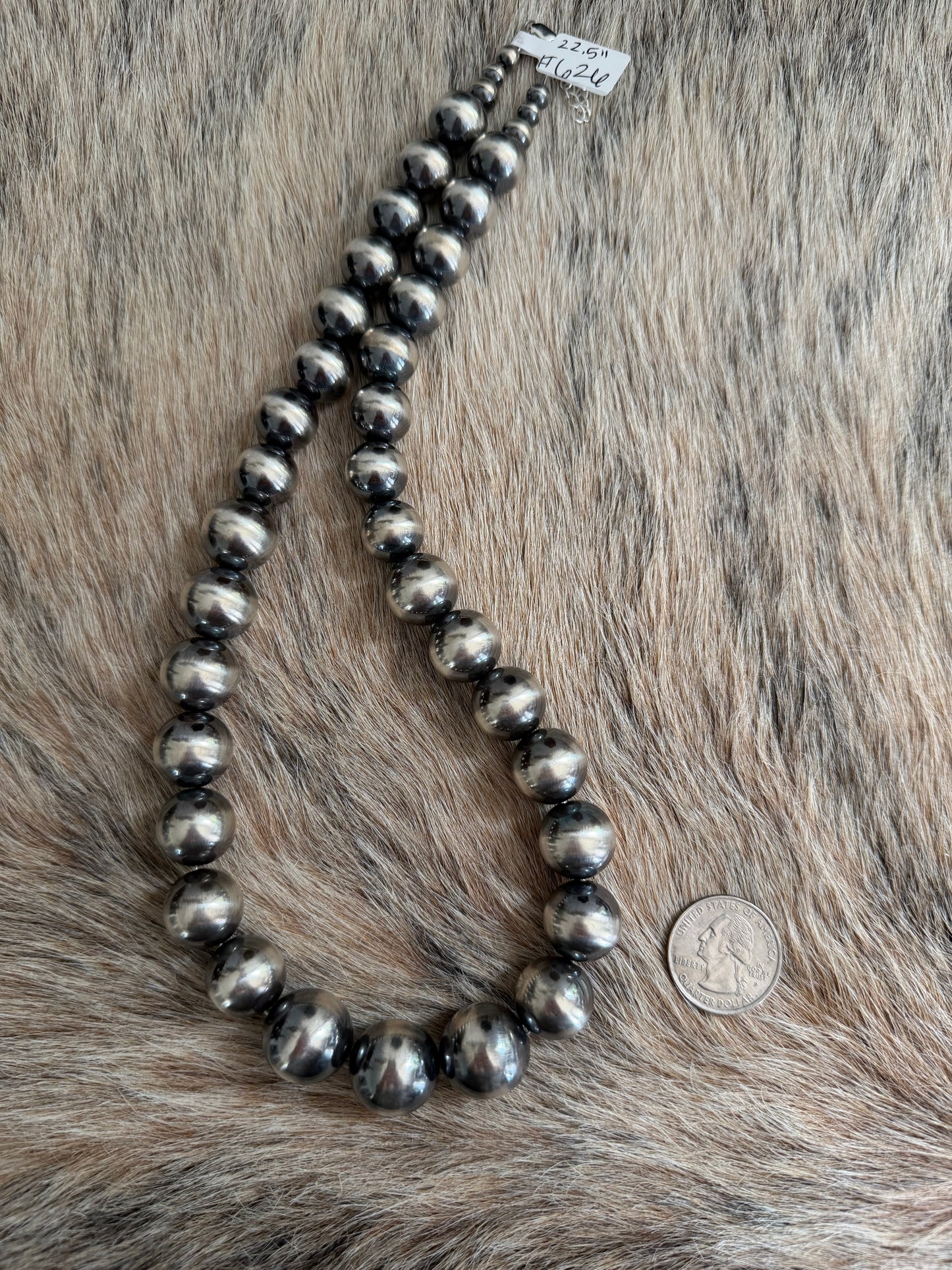 22.5" 14-18mm Graduated Sterling Pearl Necklace