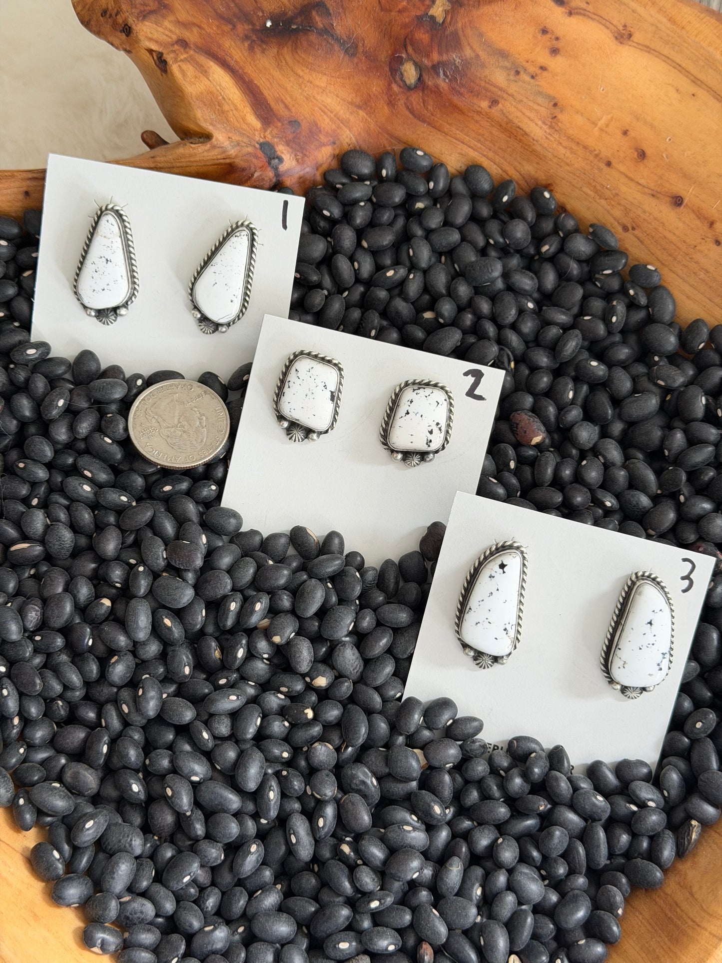 White Buffalo Stud Earrings