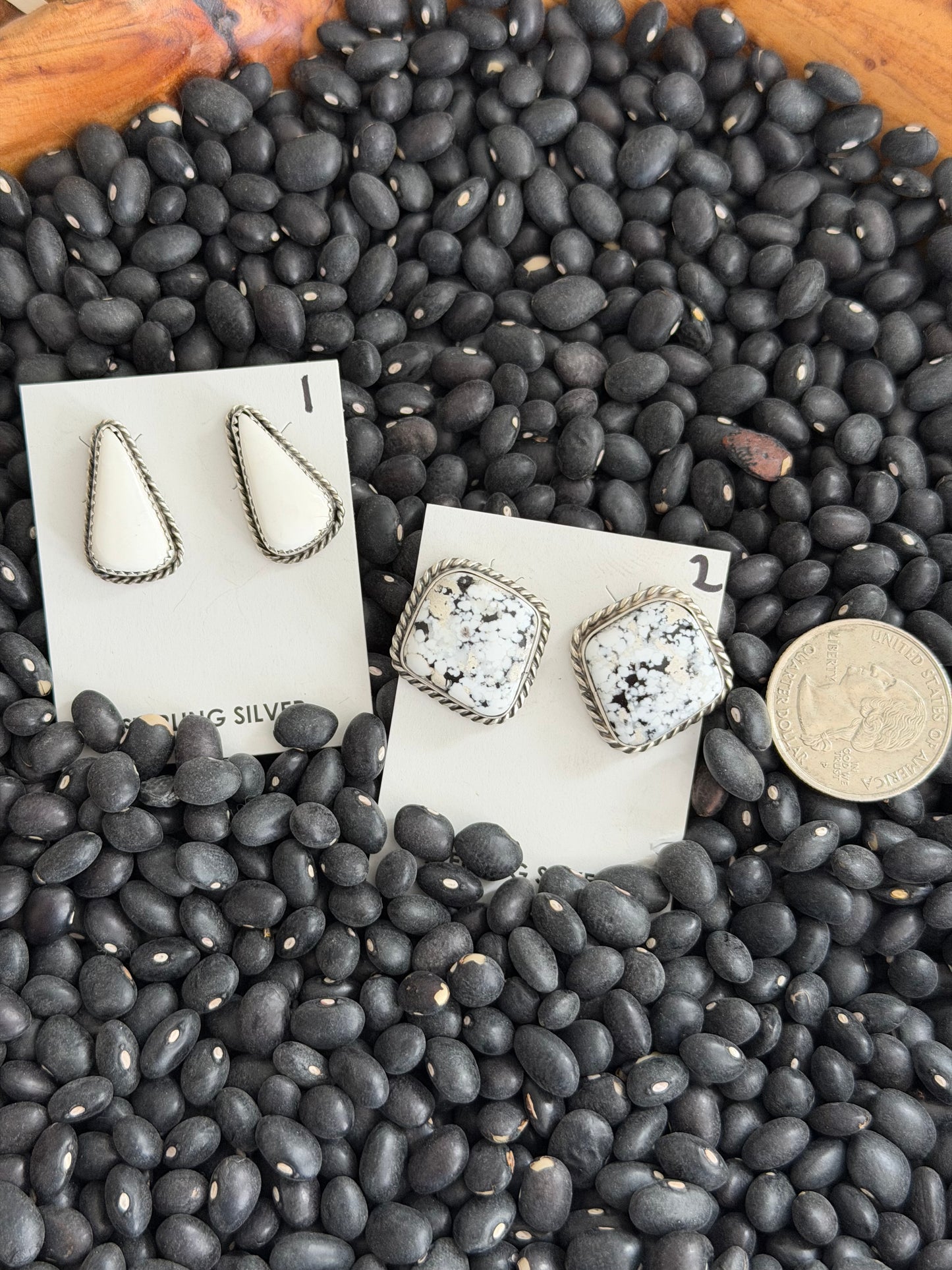 White Buffalo Stud Earrings