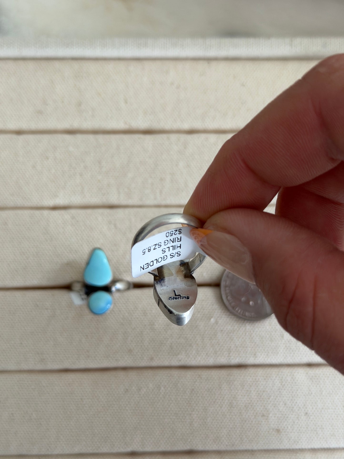 Size 8.5 Golden Hills Turquoise Ring