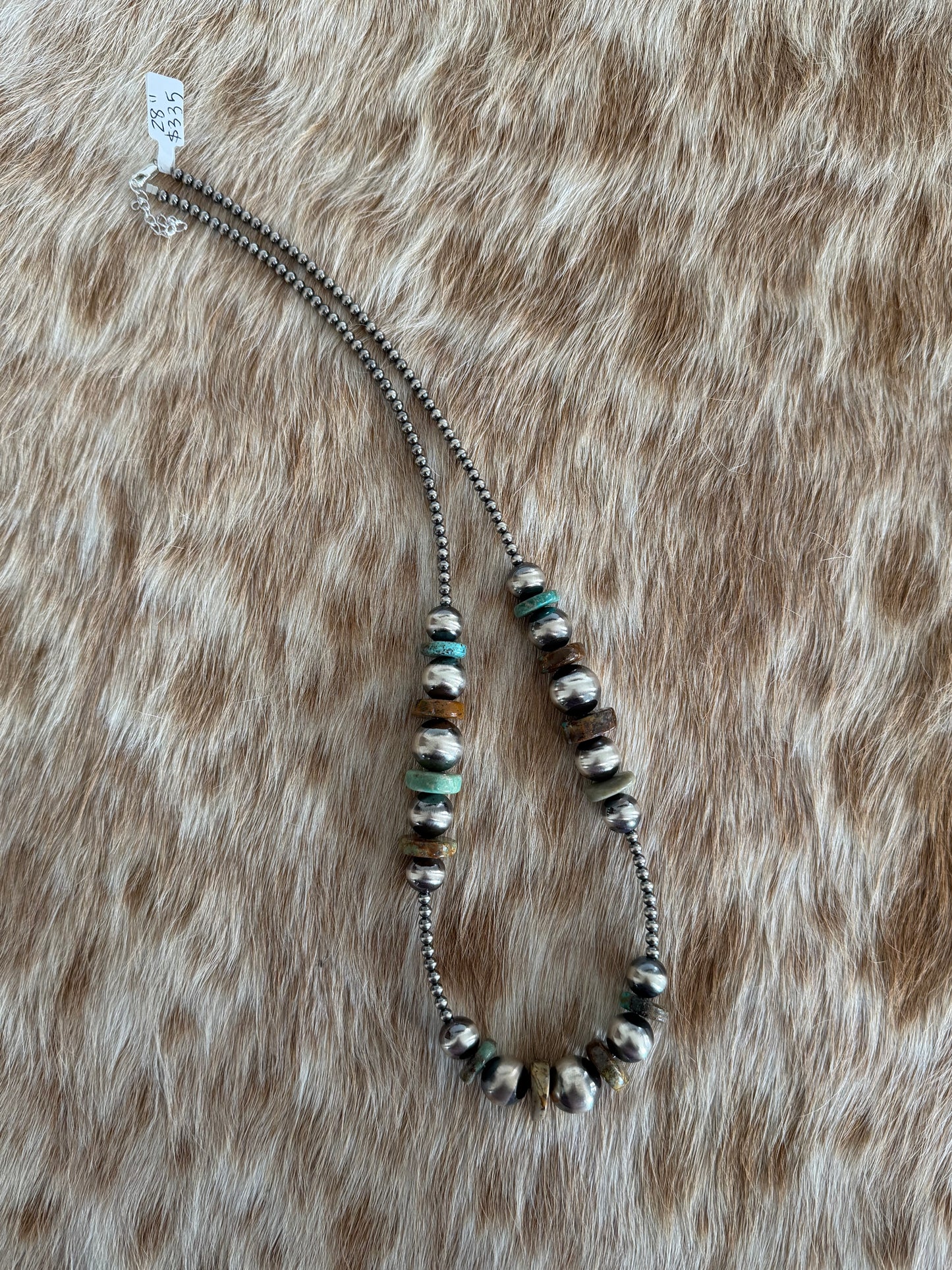 28" 4-16mm Turquoise Graduated Necklace