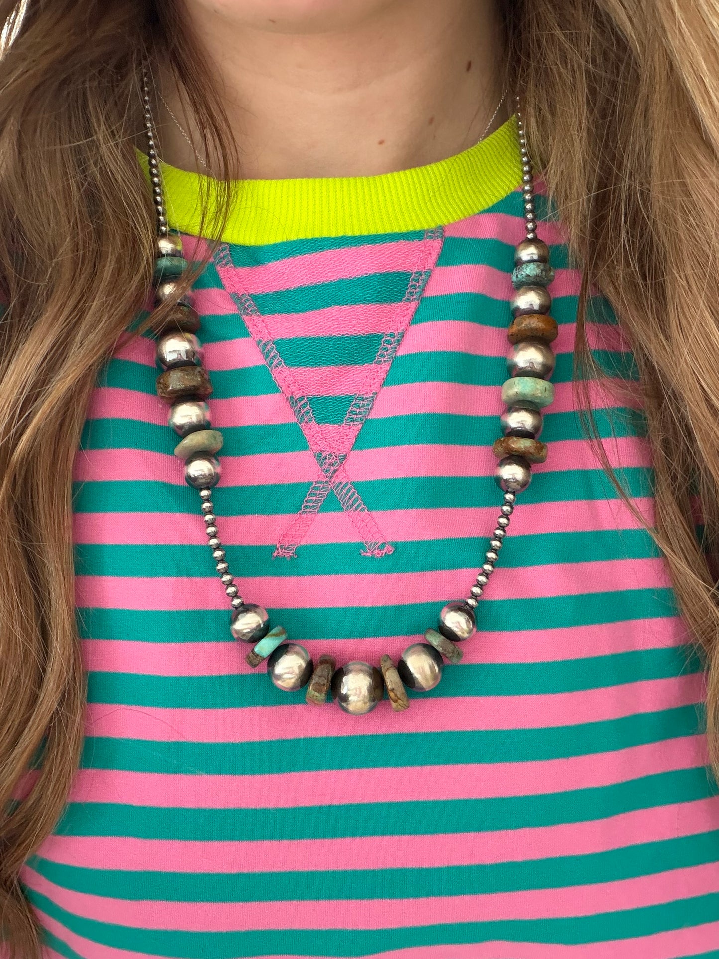 28" 4-16mm Turquoise Graduated Necklace