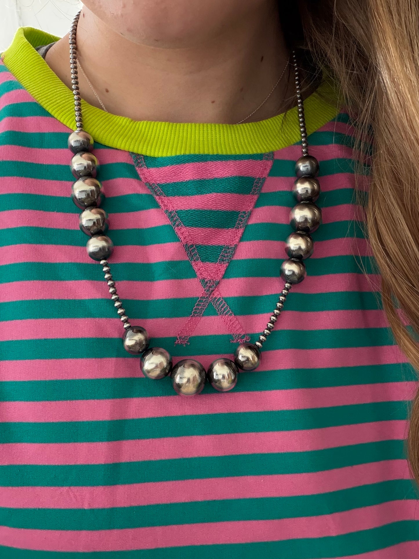 26.5" 4-18mm Graduated Sterling Pearl Necklace