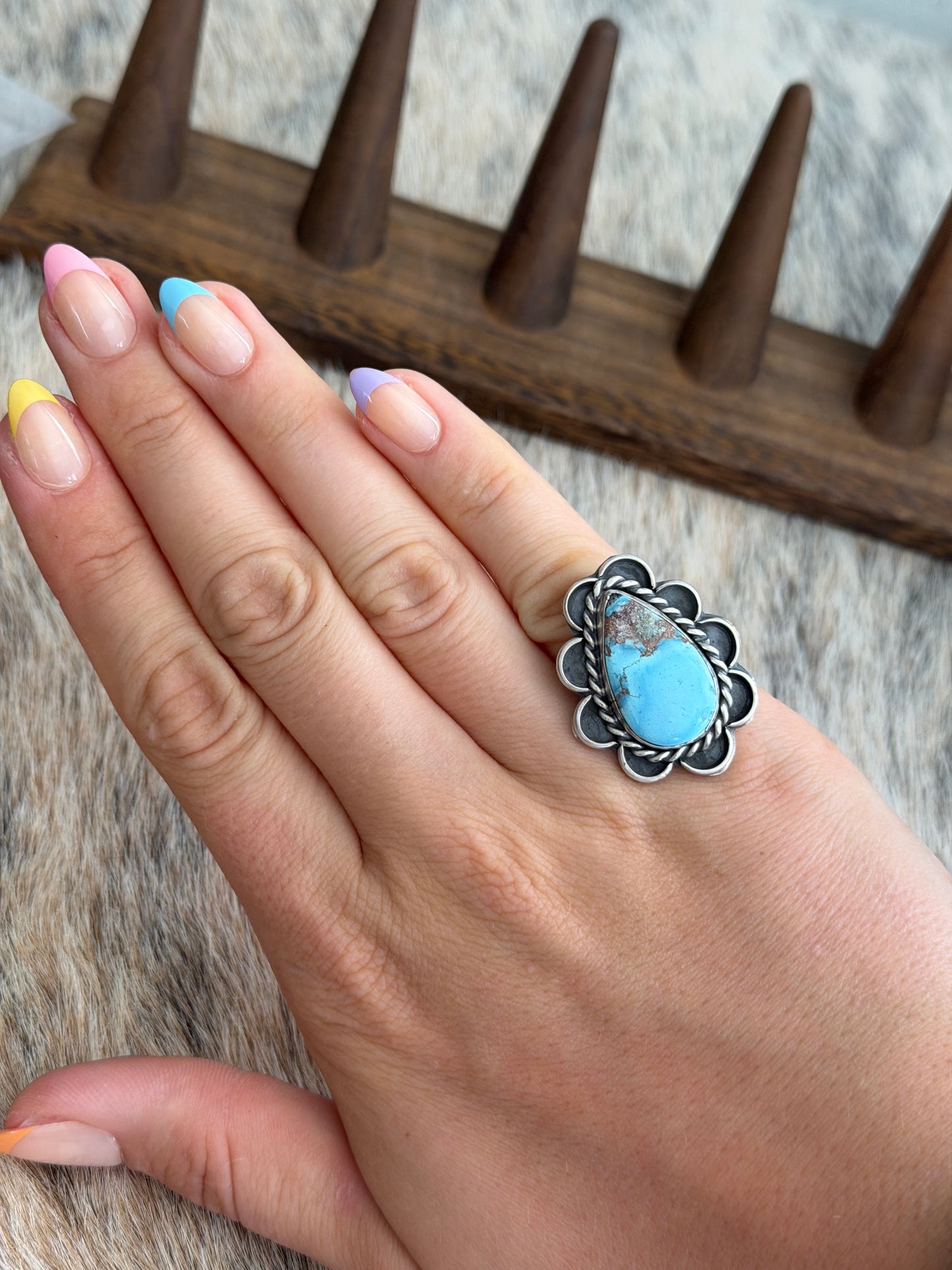 Size 9 Golden Hills Turquoise Ring