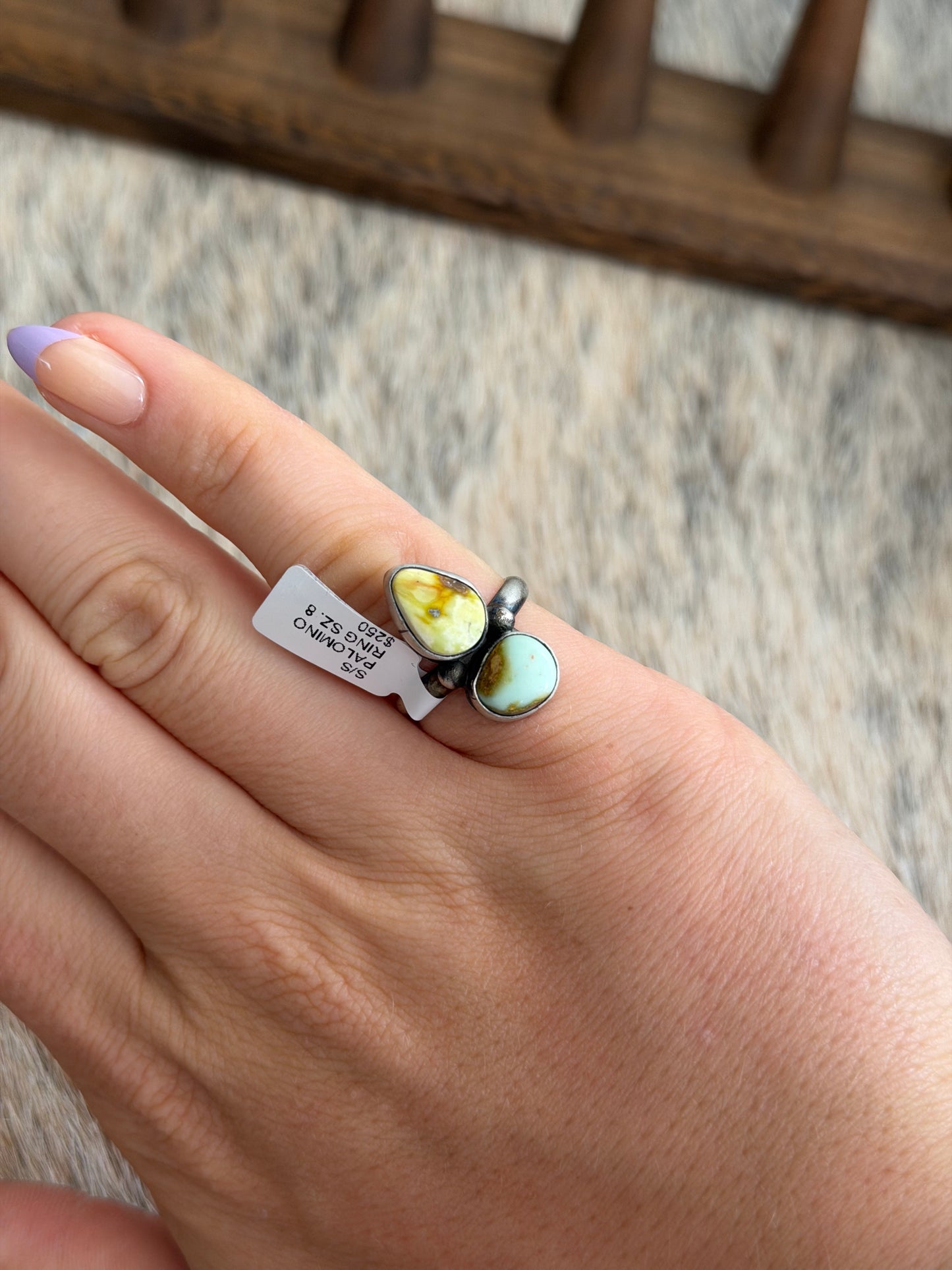 Size 8 Palomino Variscite Cluster Ring
