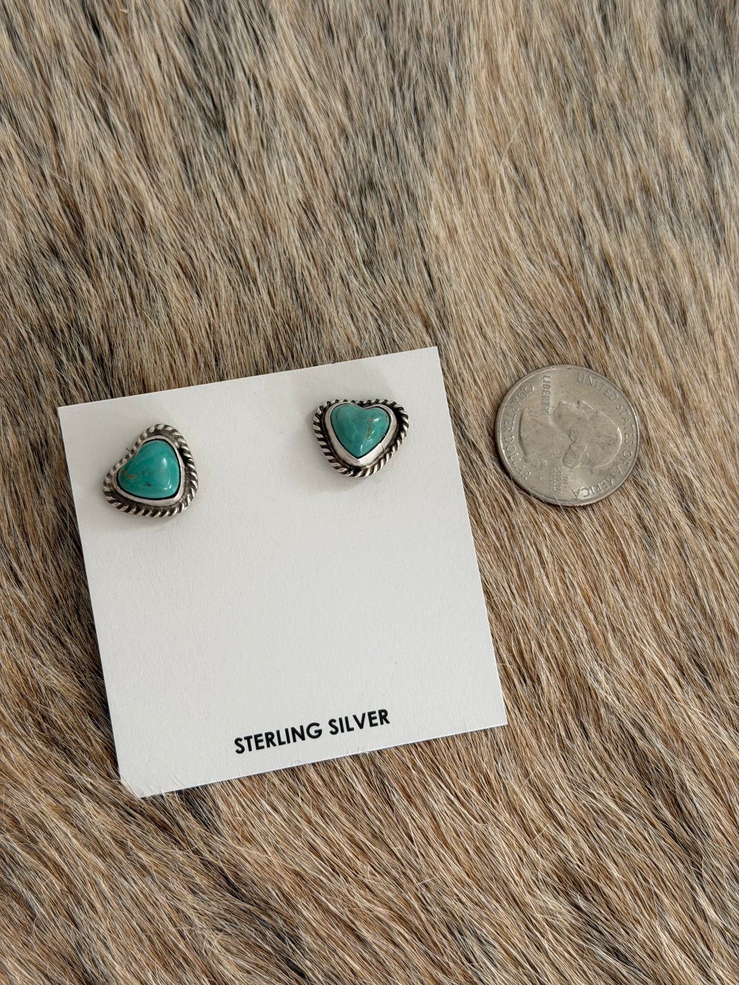 Kingman Turquoise Heart Earrings