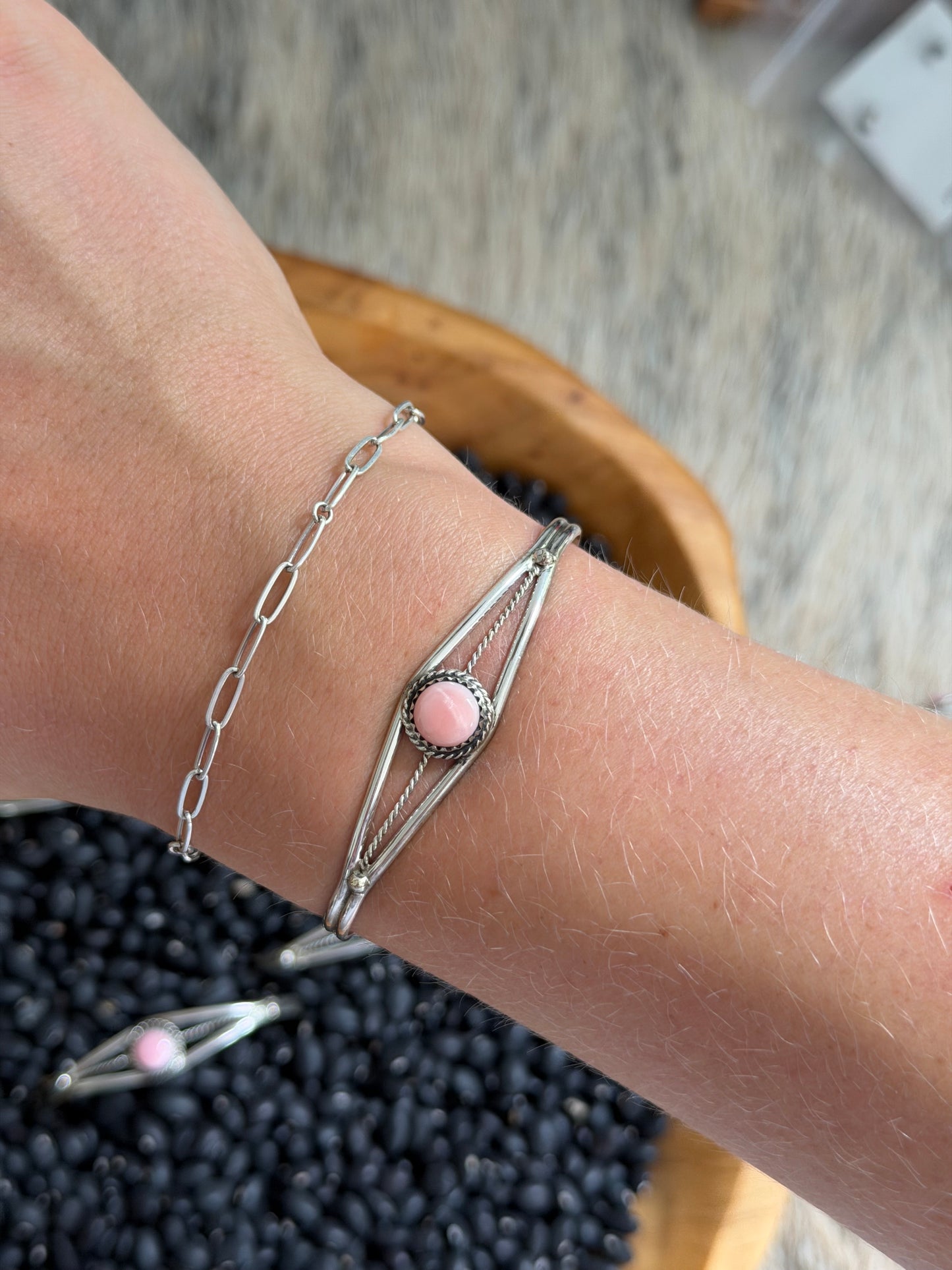 Pink Conch Dainty Cuff