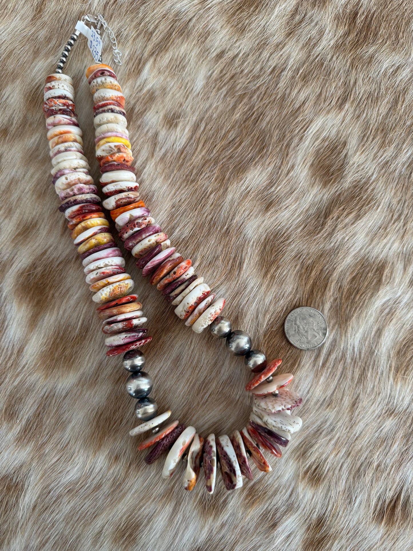 23.5" Chunky Mixed Spiny Oyster Shell Statement Necklace