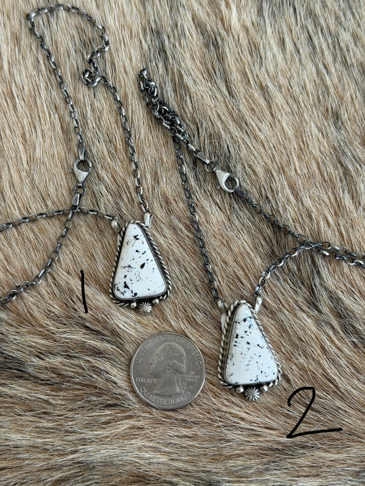 White Buffalo Single Stone Necklace