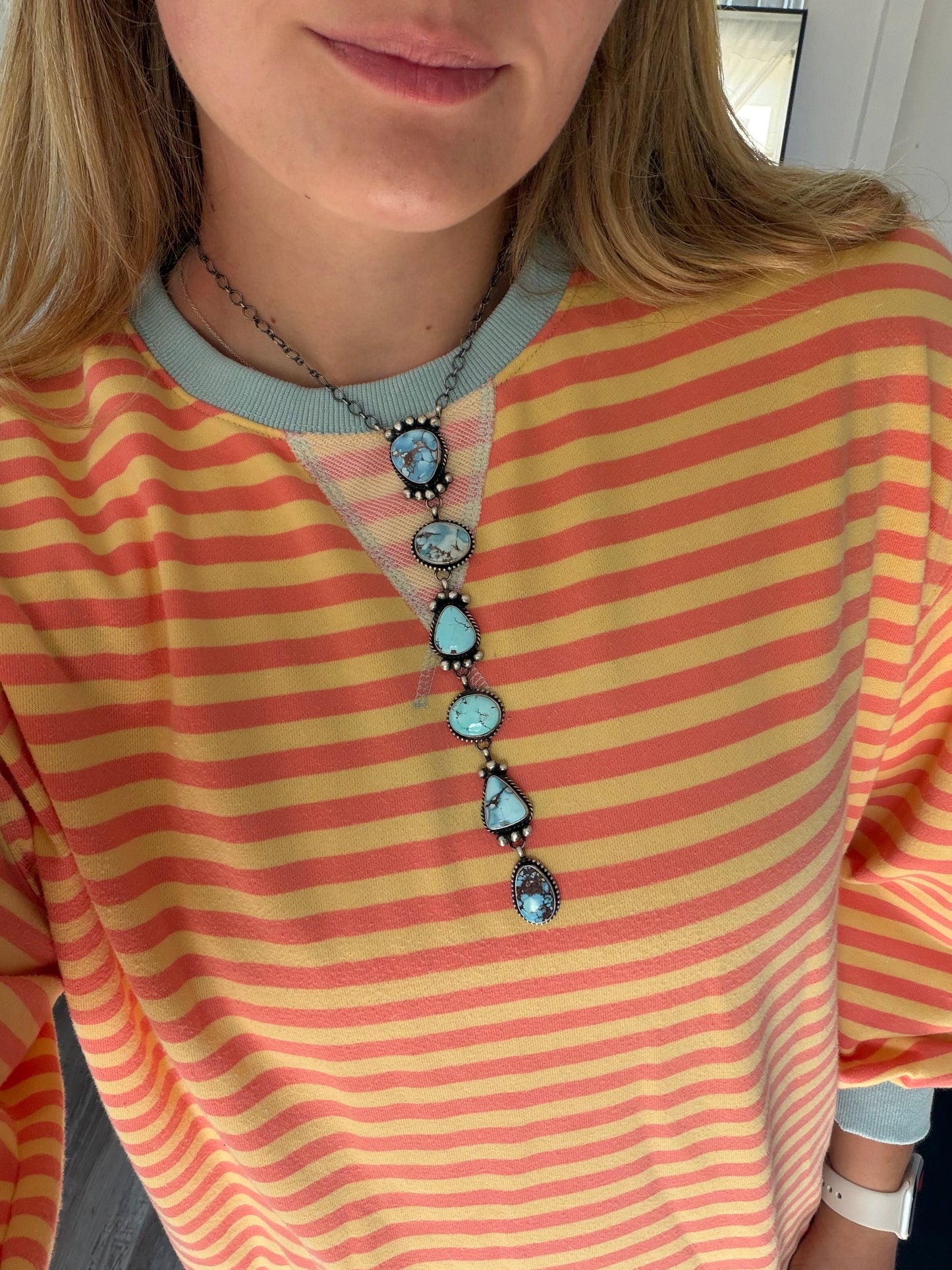 Golden Hills Turquoise Lariat Necklace