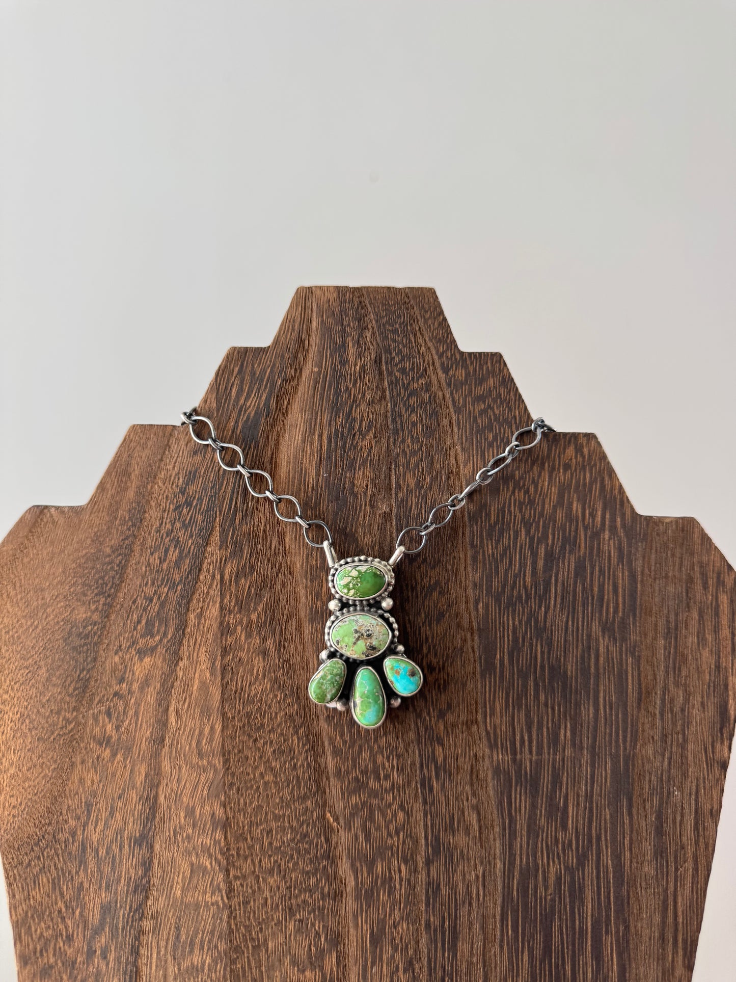 Sonoran Gold Turquoise Cluster Necklace