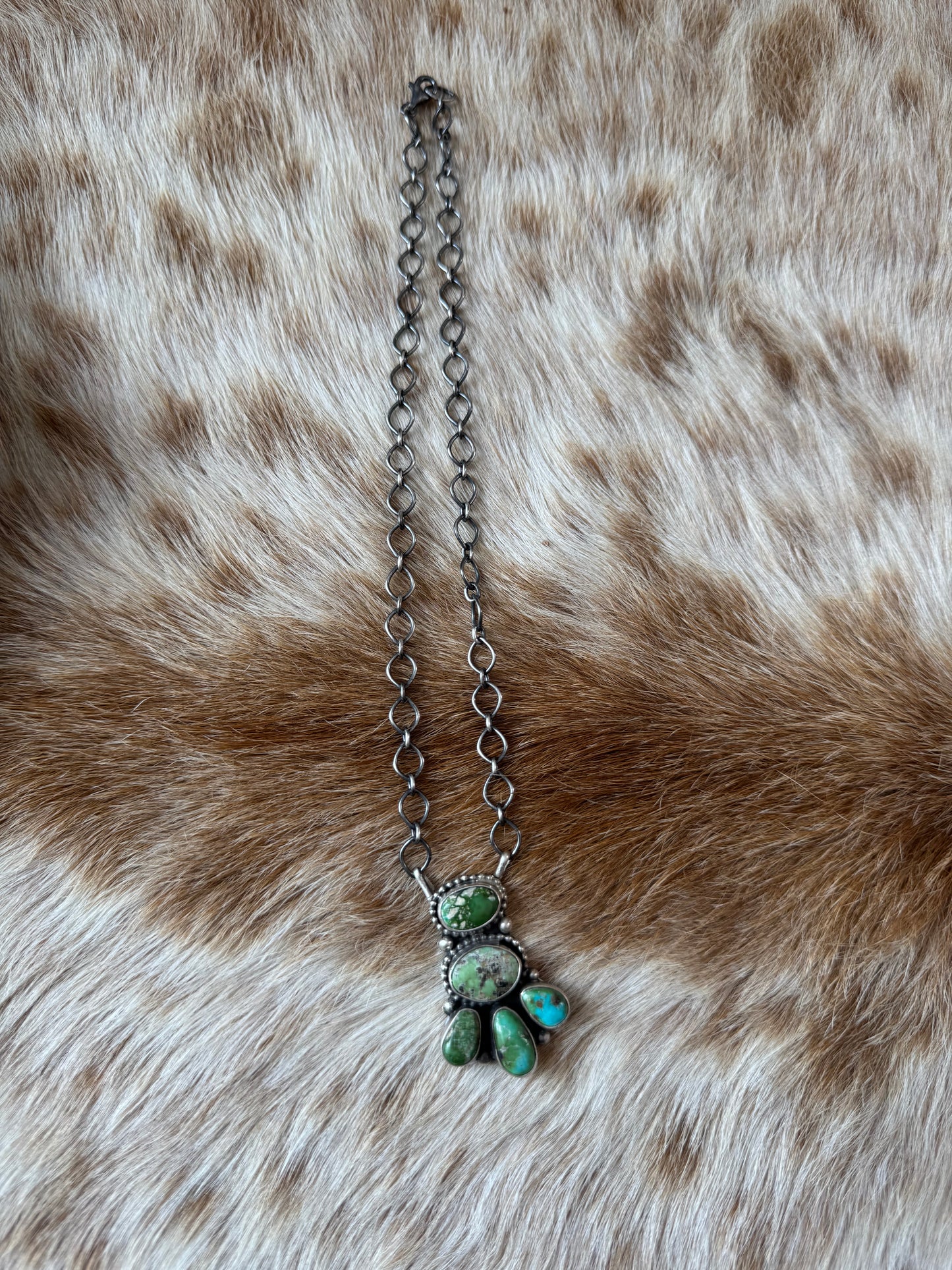 Sonoran Gold Turquoise Cluster Necklace