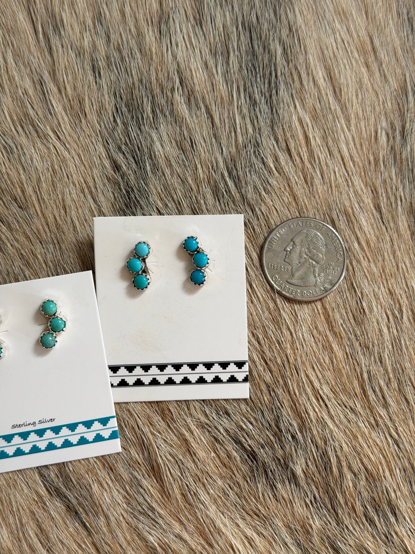 Kingman Turquoise Cluster Earrings